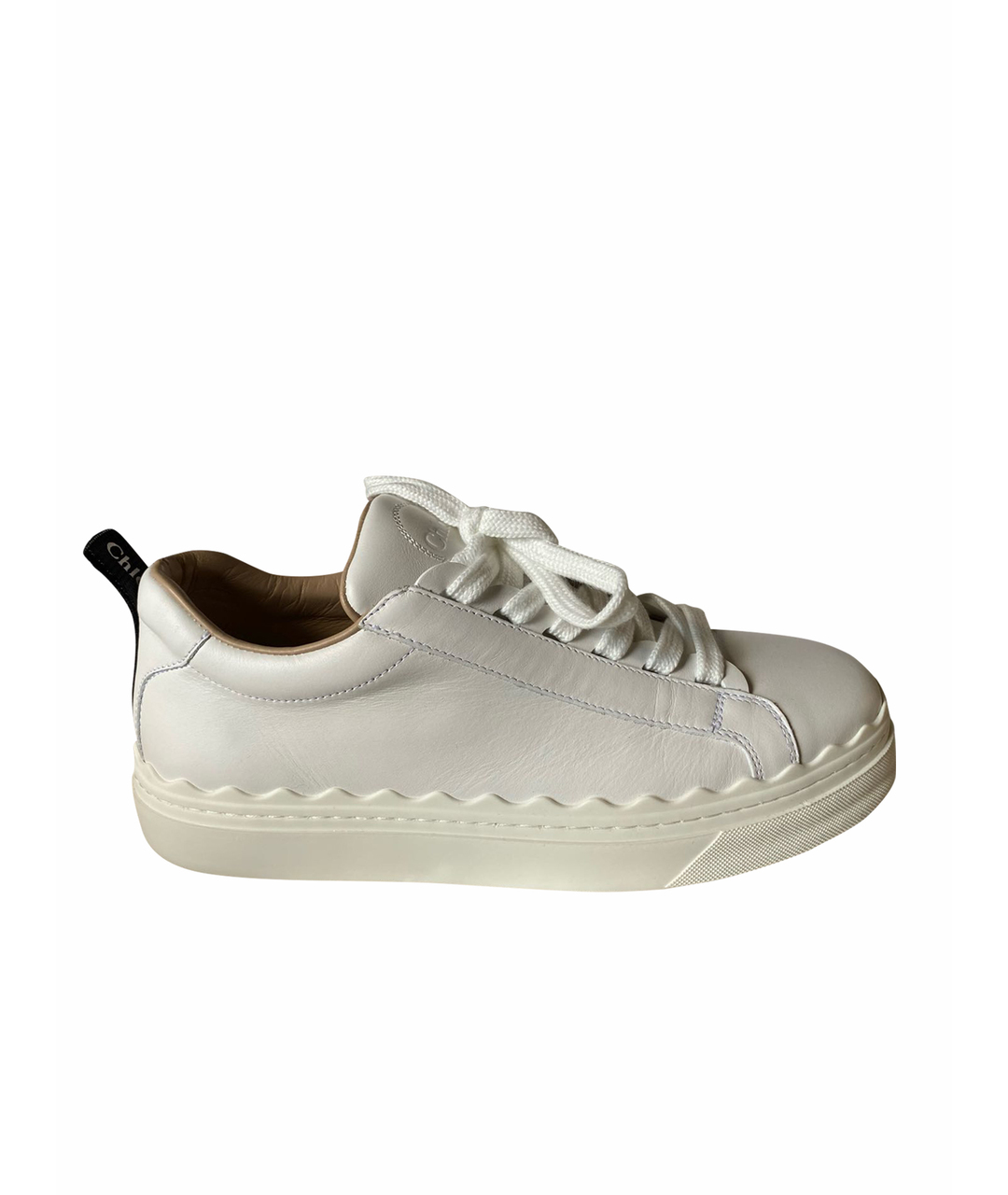 CHLOE Белые кожаные кроссовки, фото 1