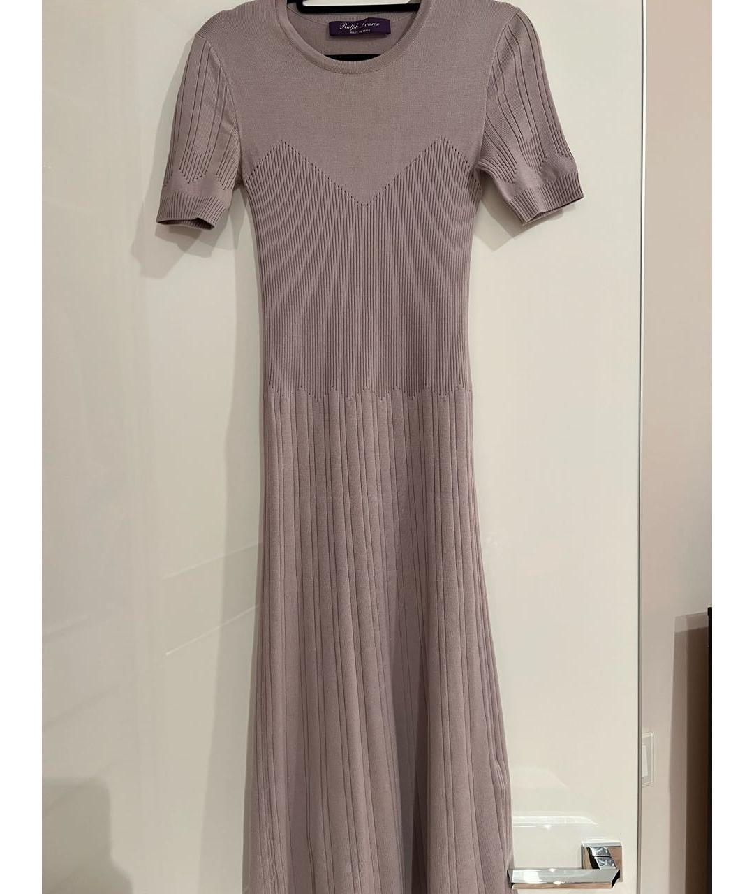 RALPH LAUREN Фиолетовое шерстяное повседневное платье, фото 5