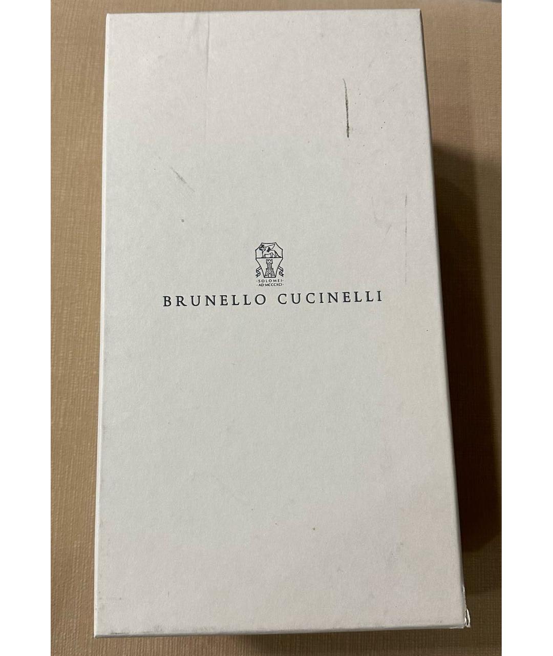 BRUNELLO CUCINELLI Бежевые кожаные мокасины, фото 6