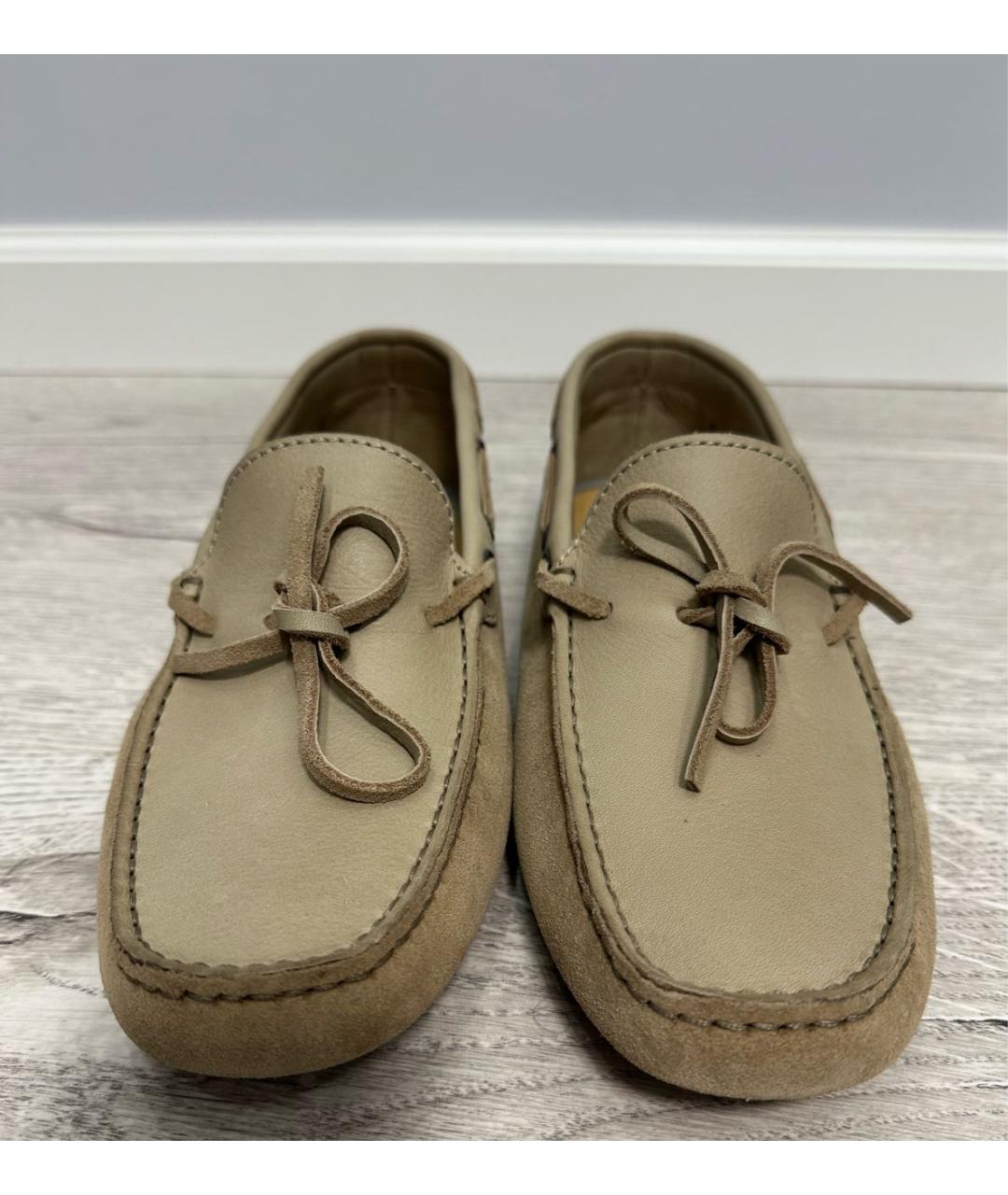 BRUNELLO CUCINELLI Бежевые кожаные мокасины, фото 2