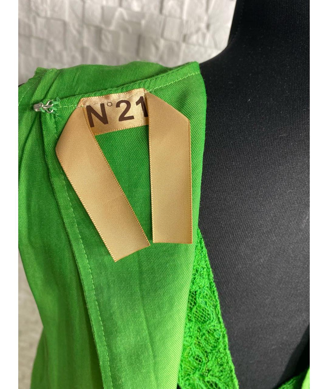 NO. 21 Зеленые вискозное вечернее платье, фото 3