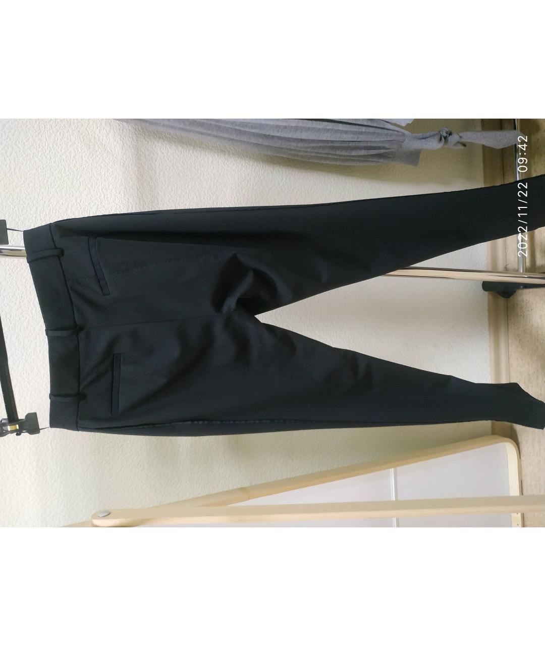 LOUIS VUITTON PRE-OWNED Черные шерстяные прямые брюки, фото 2