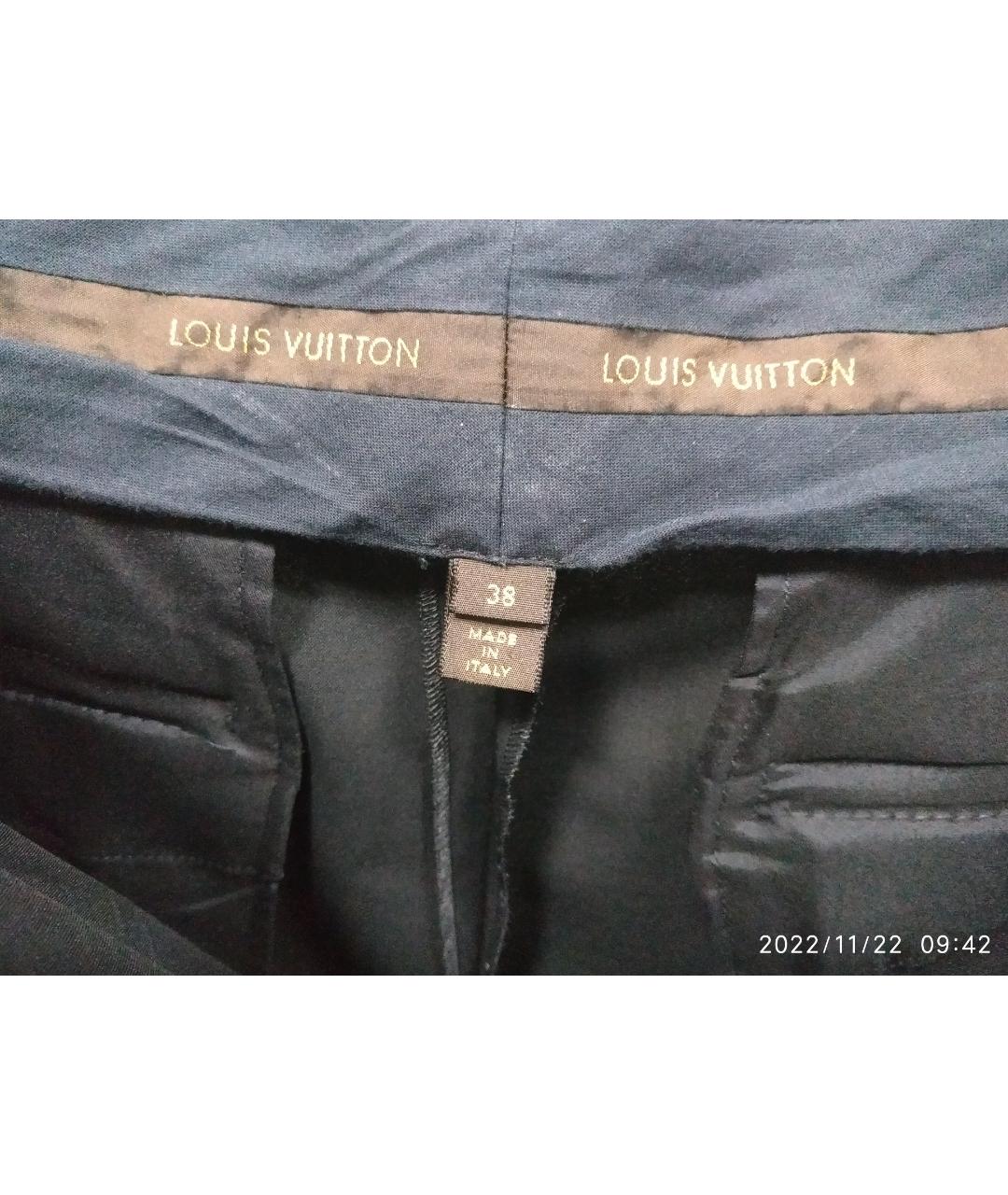 LOUIS VUITTON Черные шерстяные прямые брюки, фото 3