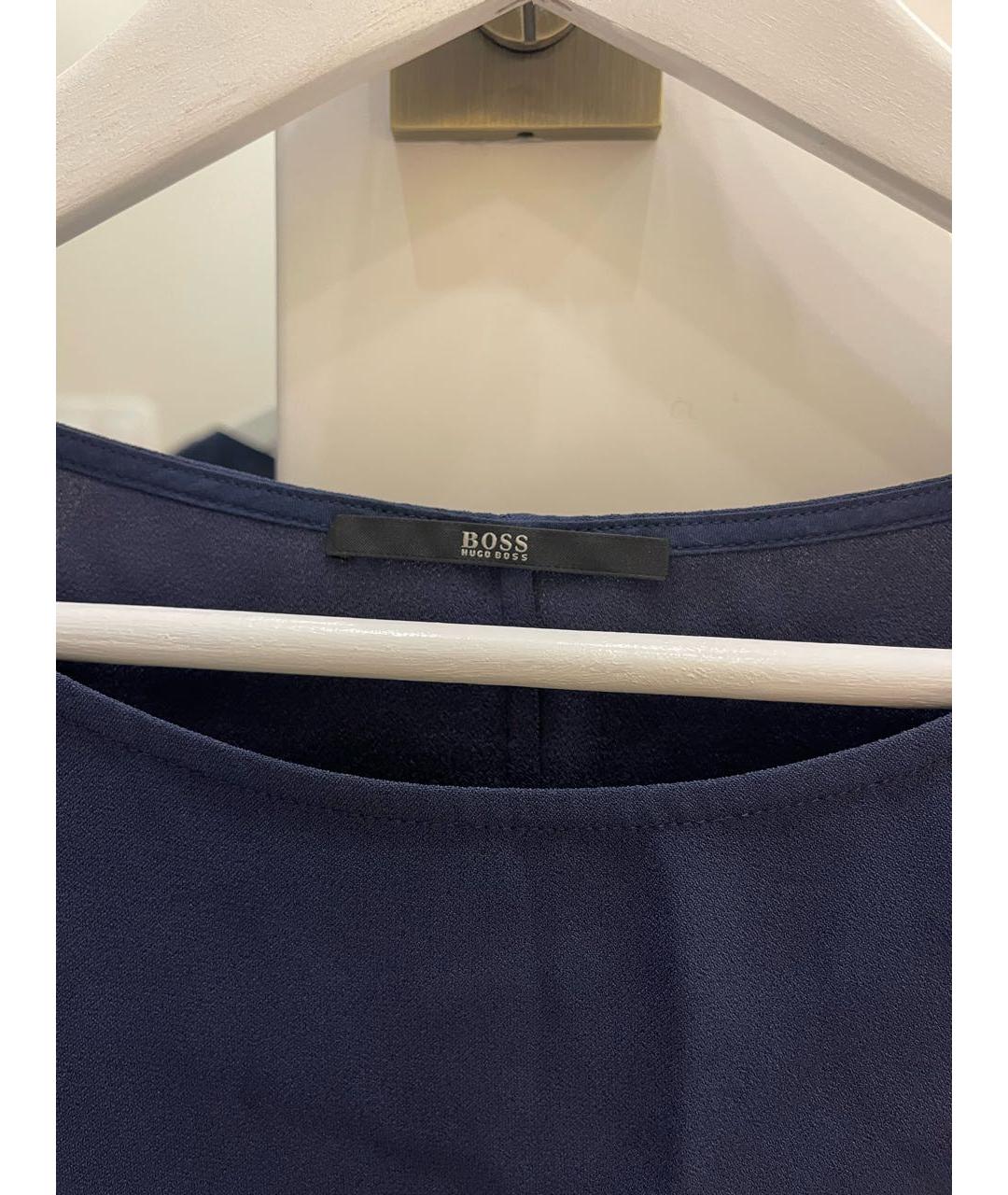 HUGO BOSS Темно-синяя вискозная блузы, фото 3