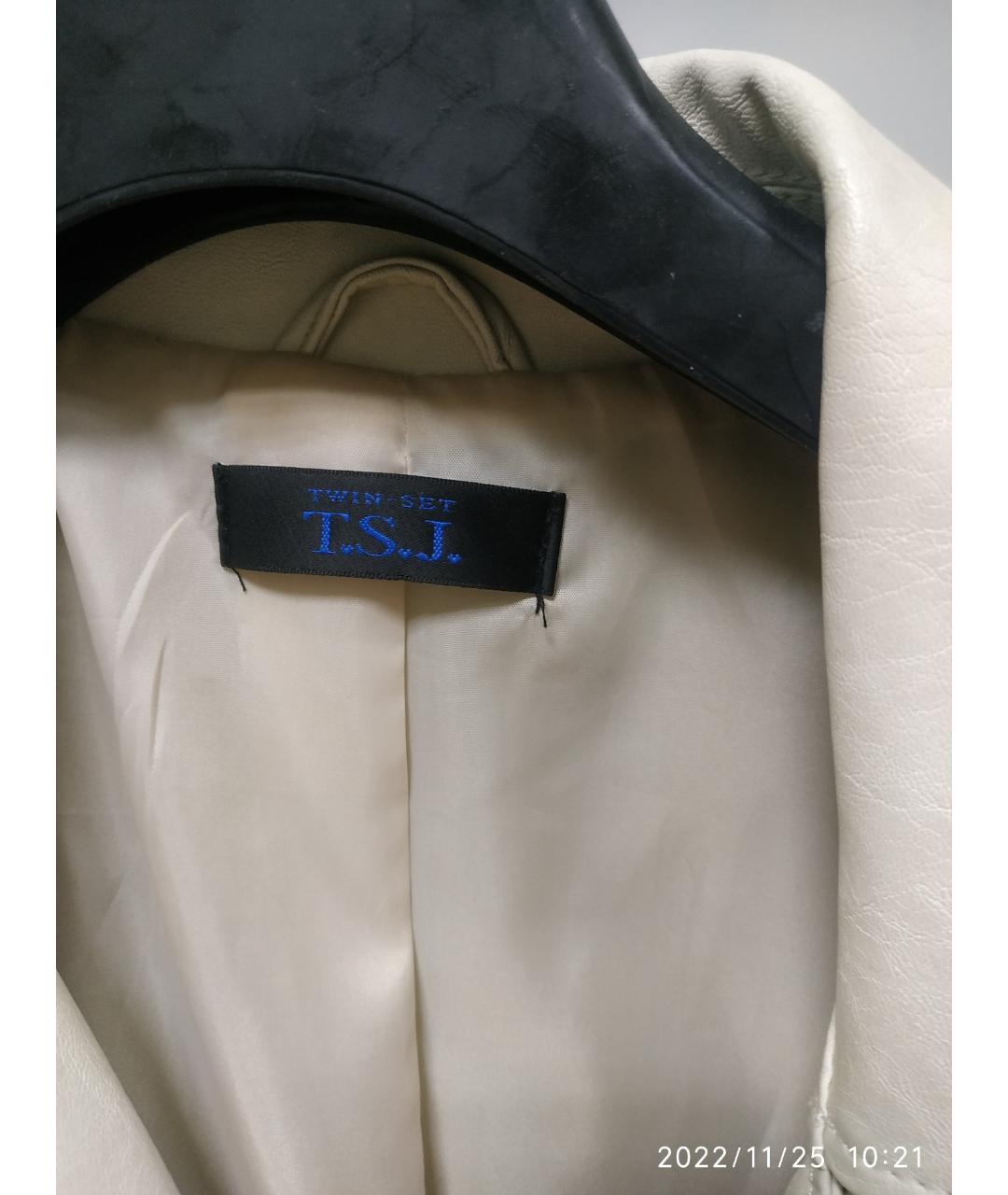 TWIN-SET Бежевая полиуретановая куртка, фото 3