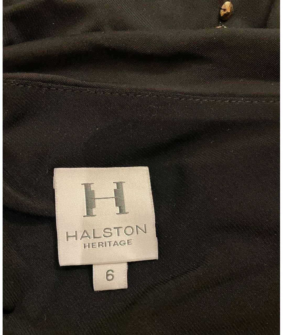 HALSTON HERITAGE Черное полиэстеровое коктейльное платье, фото 3