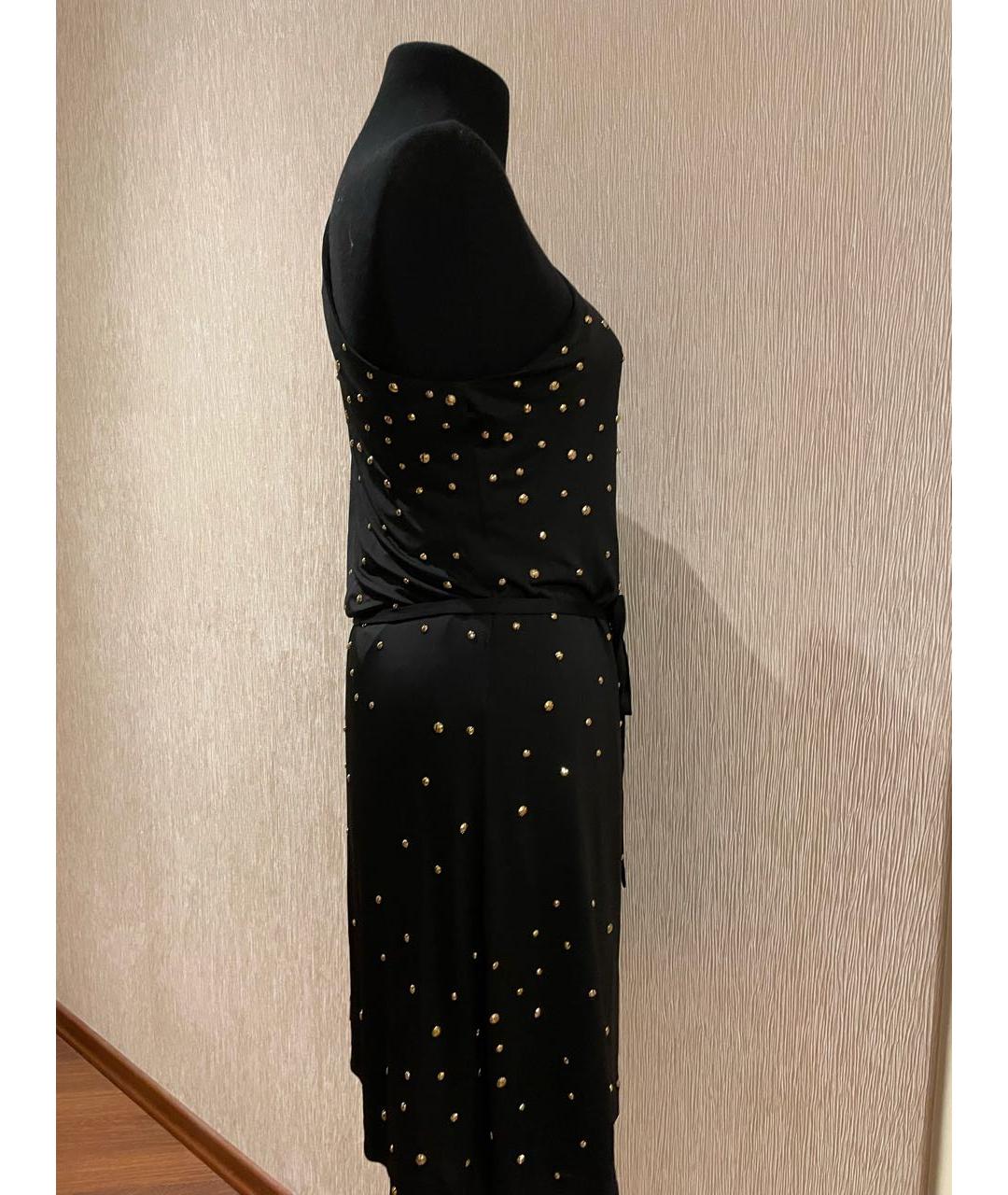 HALSTON HERITAGE Черное полиэстеровое коктейльное платье, фото 6