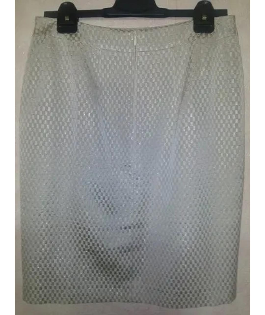 ELEGANCE Серебряная ацетатная юбка миди, фото 2