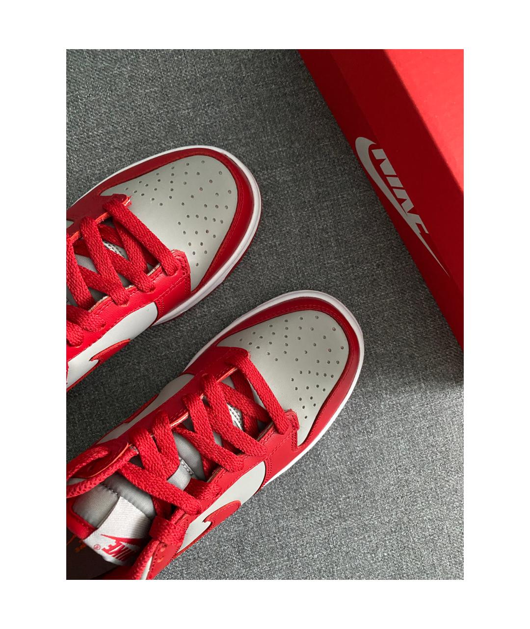 NIKE Красные кожаные кроссовки, фото 4