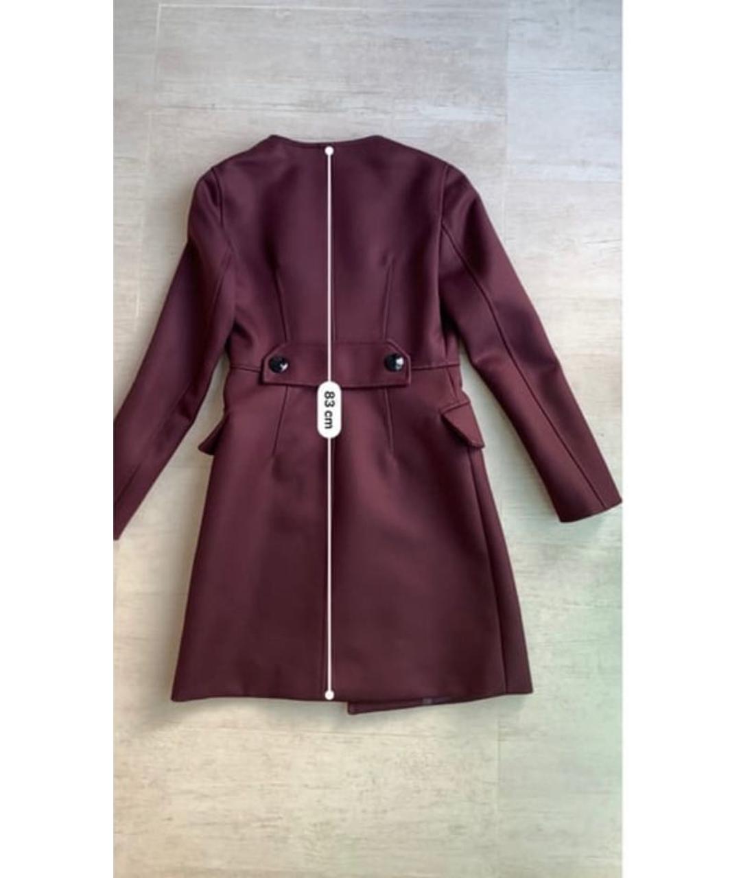 BALLY Бордовое шерстяное пальто, фото 6