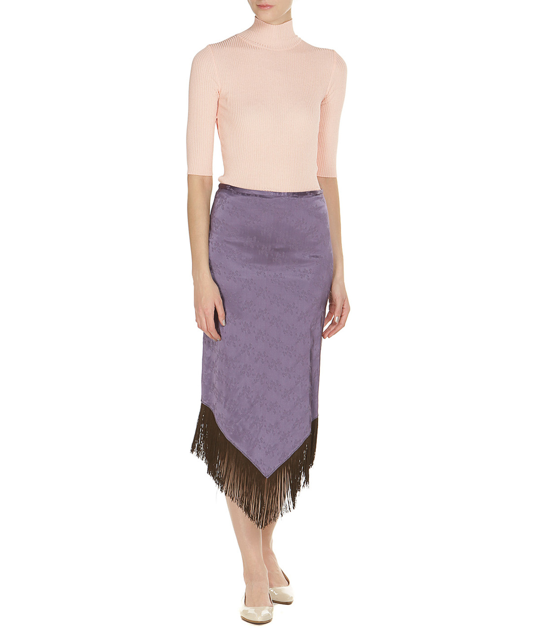 JOHN RICHMOND Фиолетовая вискозная юбка макси, фото 3