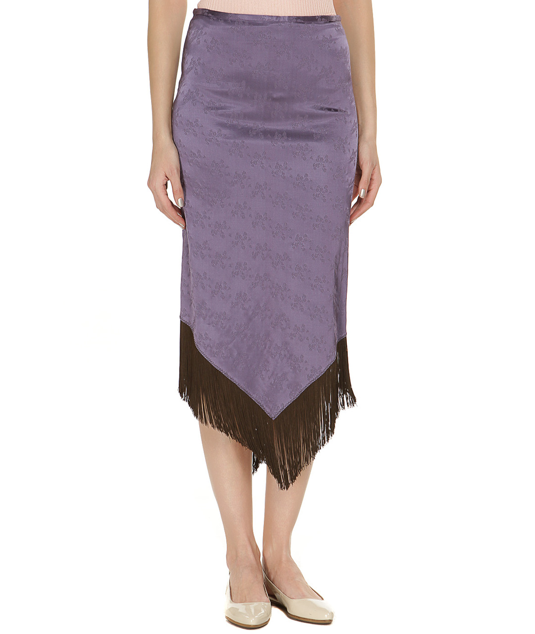 JOHN RICHMOND Фиолетовая вискозная юбка макси, фото 4