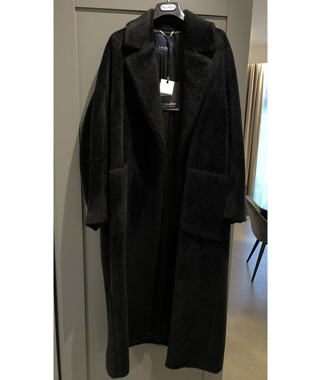 'S MAX MARA Черное шерстяное пальто, фото 9