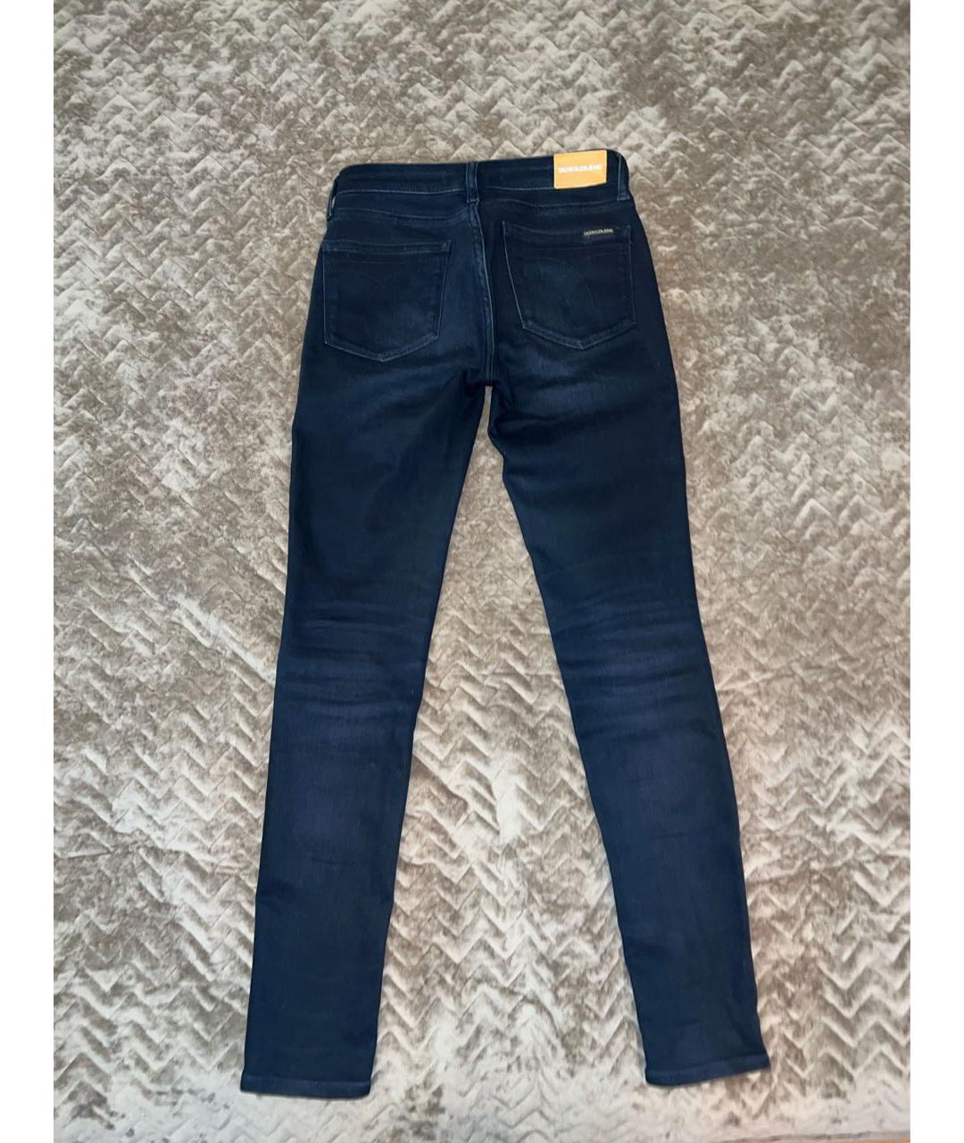 CALVIN KLEIN Темно-синие хлопковые джинсы слим, фото 2