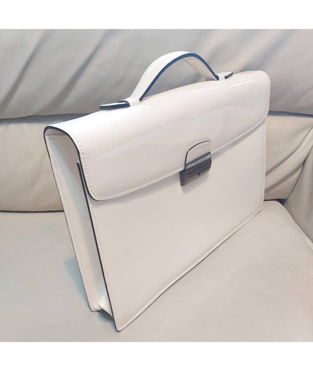 FABI Белый кожаный портфель, фото 2