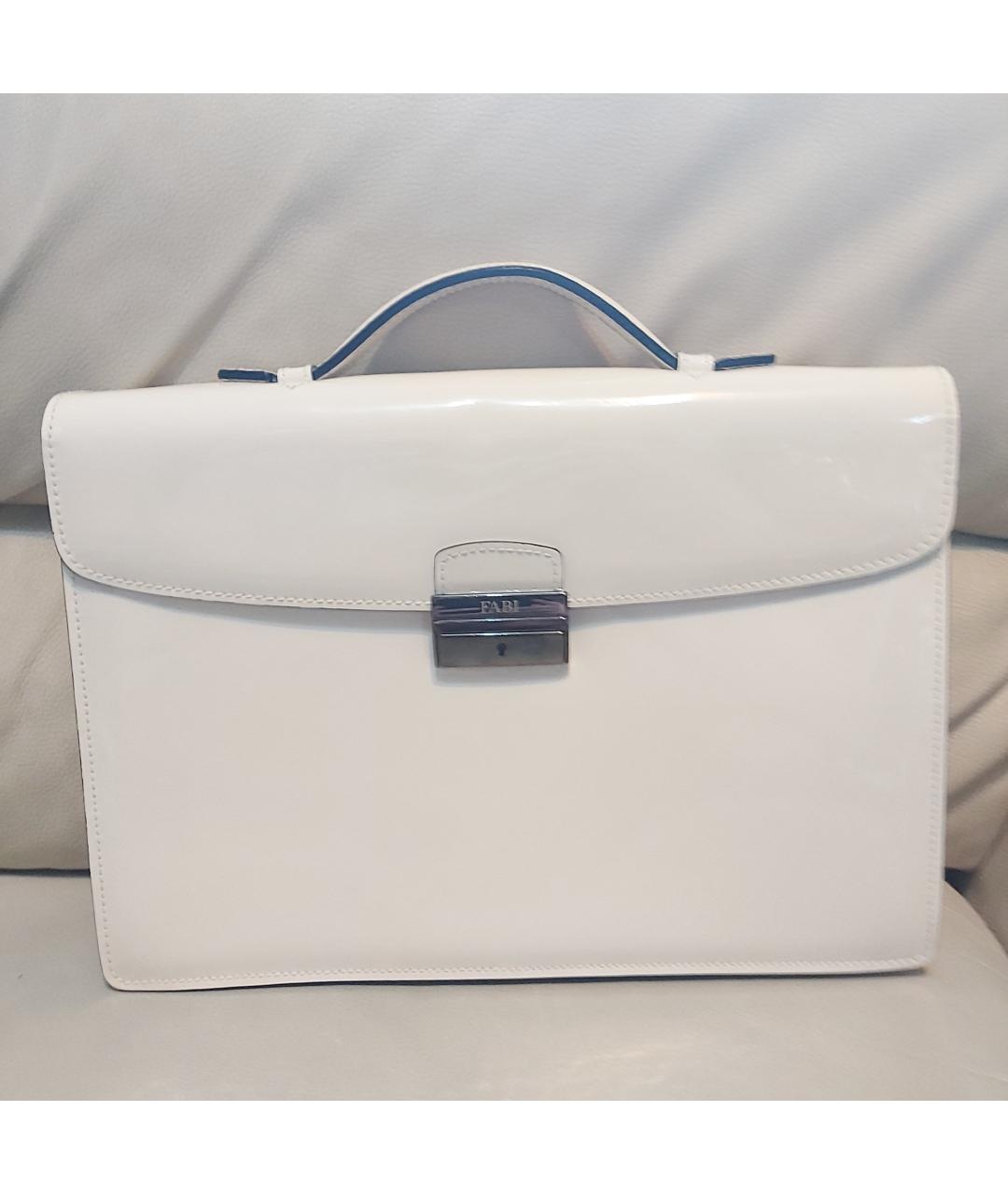 FABI Белый кожаный портфель, фото 10