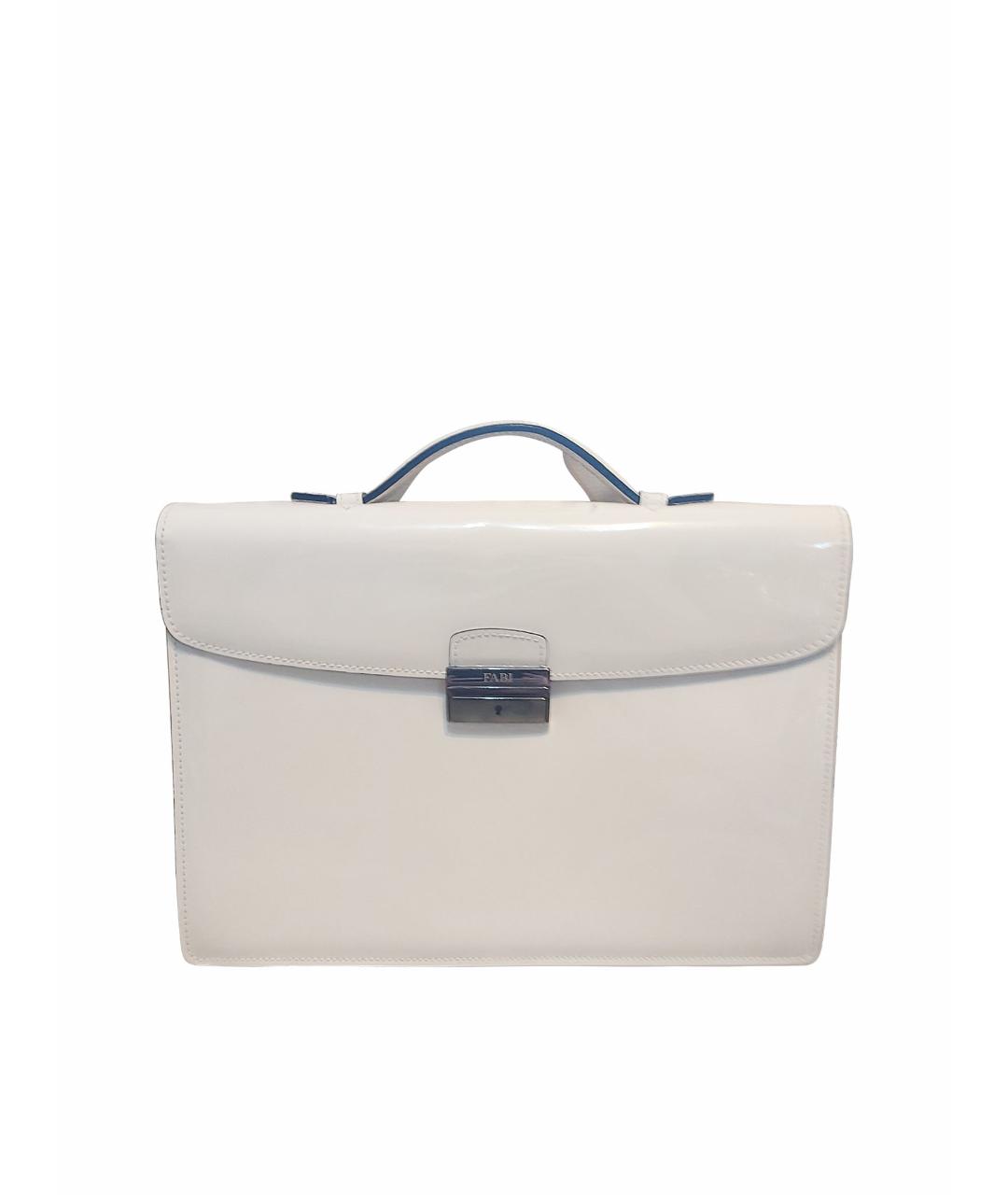 FABI Белый кожаный портфель, фото 1