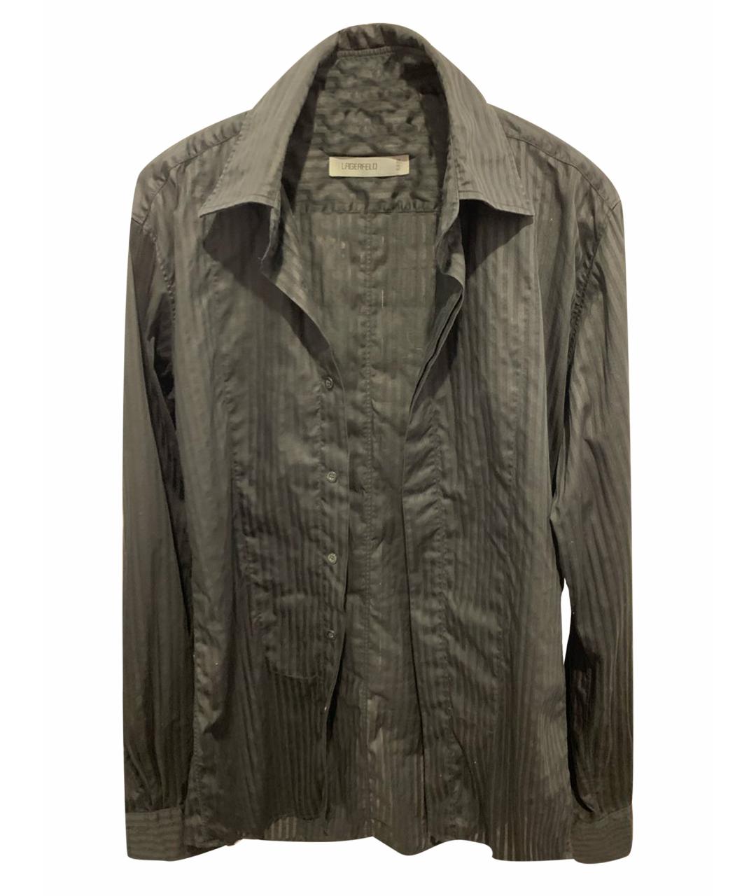 KARL LAGERFELD Черная хлопковая классическая рубашка, фото 1