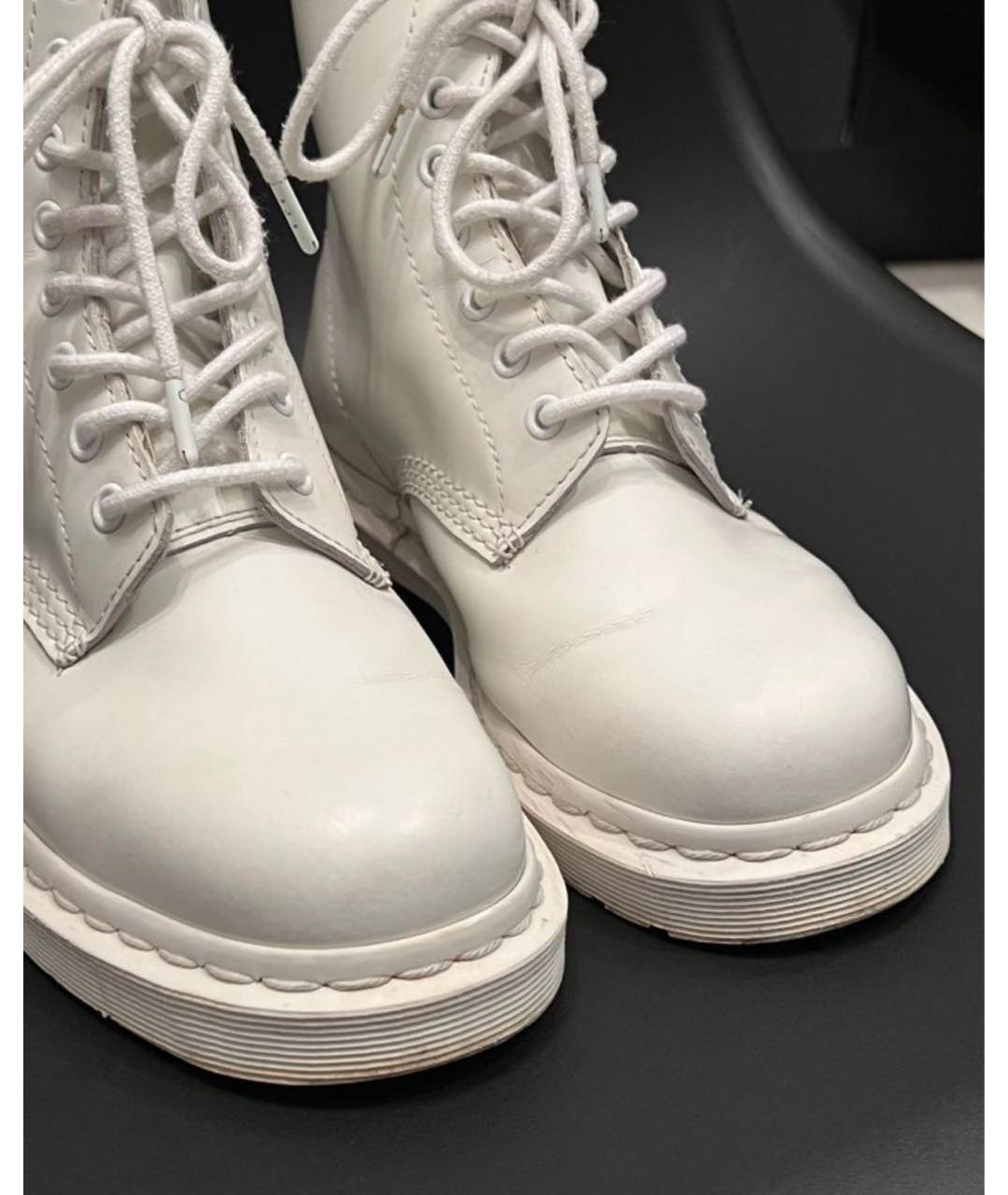 DR. MARTENS Белые кожаные ботинки, фото 8