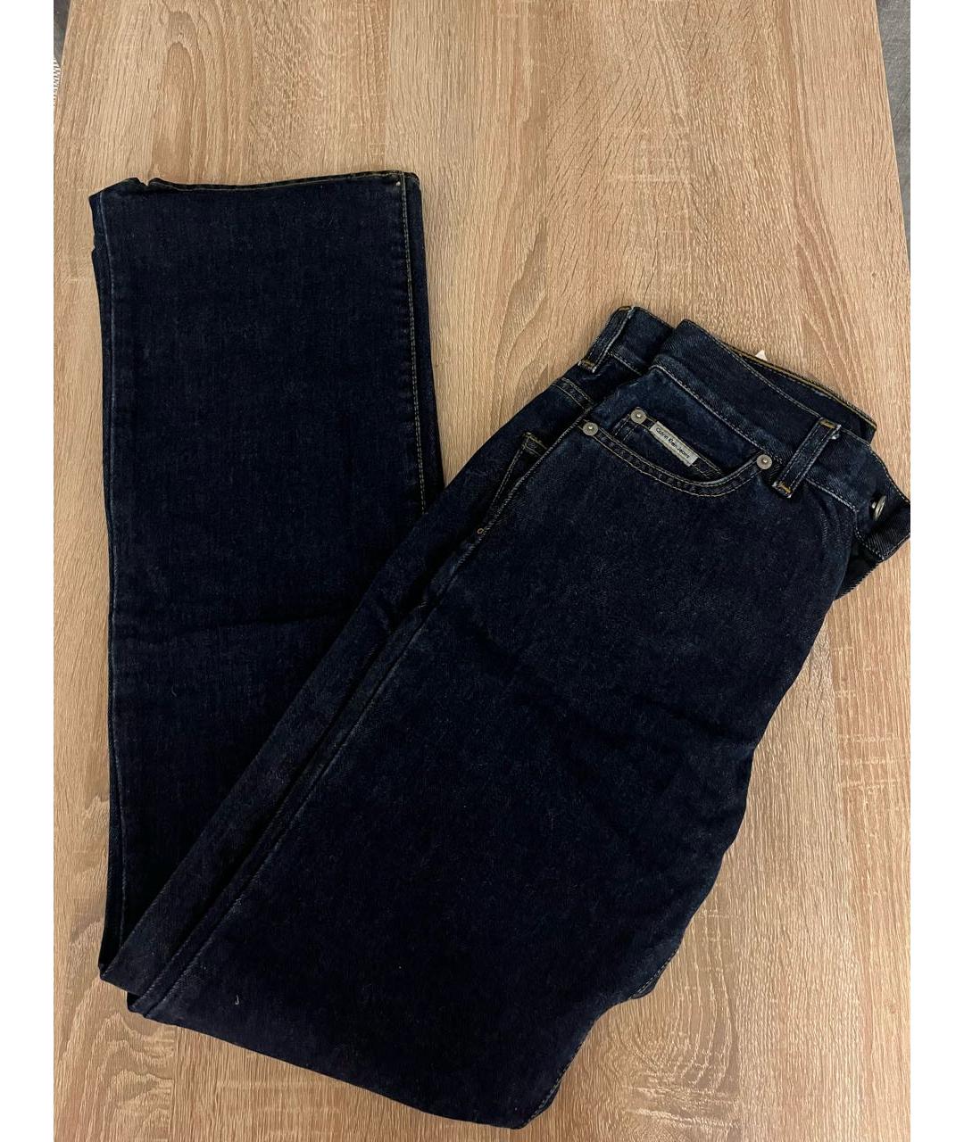 CALVIN KLEIN Синие хлопковые прямые джинсы, фото 6