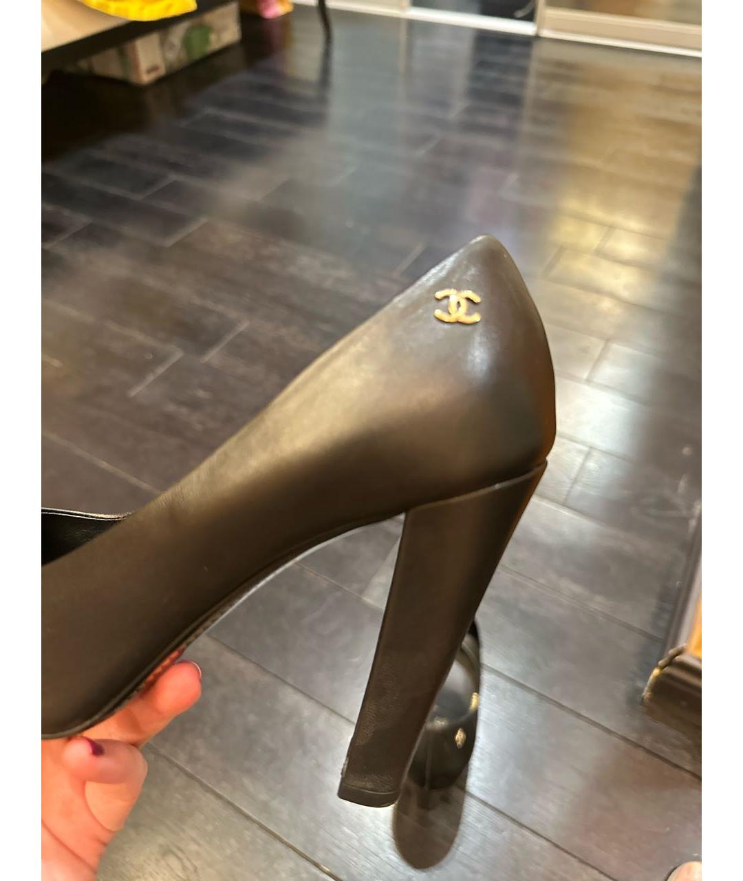 CHANEL Черные кожаные туфли, фото 7