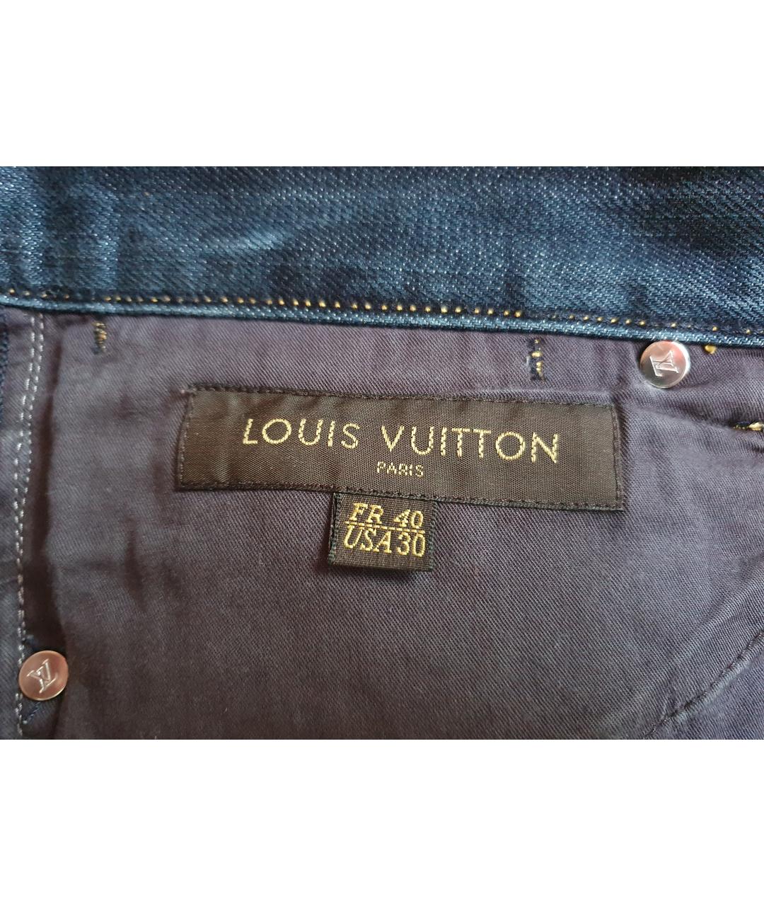 LOUIS VUITTON PRE-OWNED Синие хлопковые прямые джинсы, фото 3
