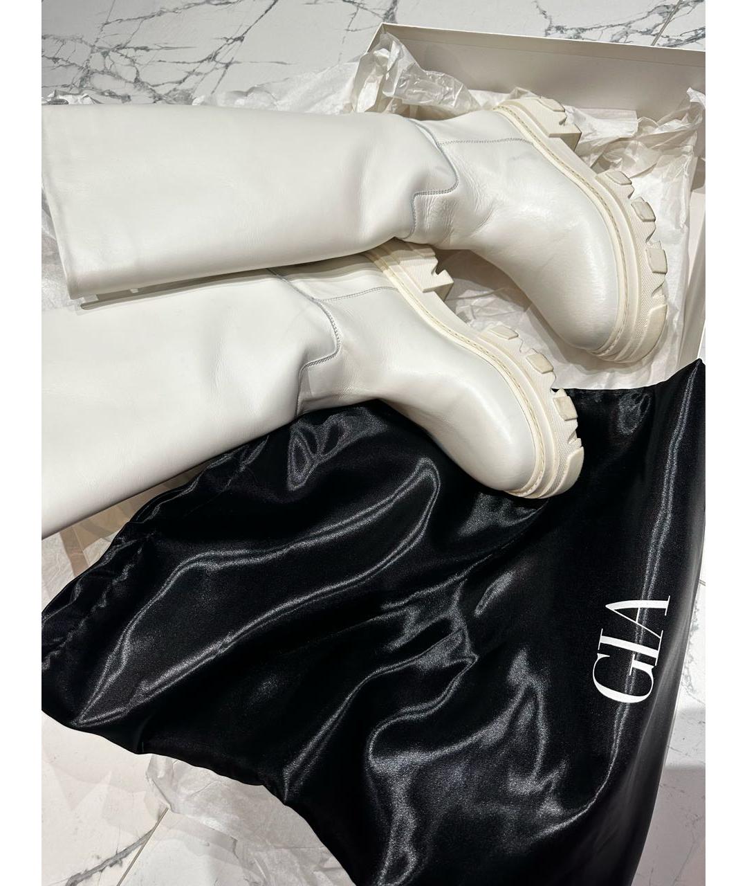 GIA COUTURE Белые кожаные сапоги, фото 6