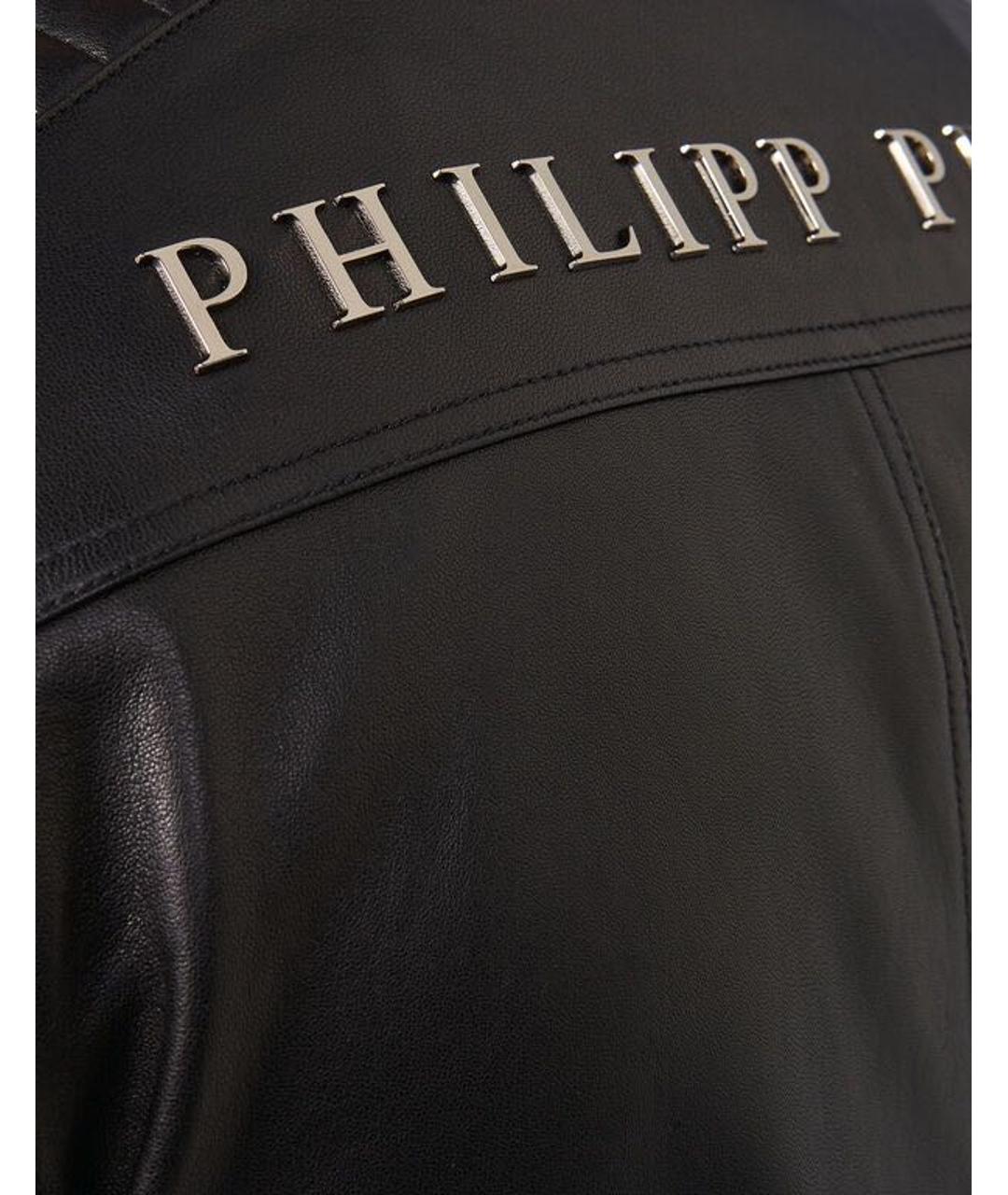 PHILIPP PLEIN Черная кожаная куртка, фото 8