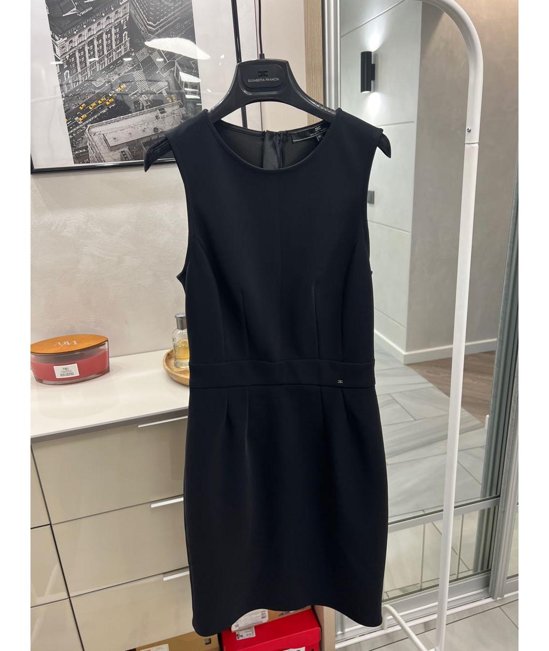ELISABETTA FRANCHI Черное полиамидовое повседневное платье, фото 9