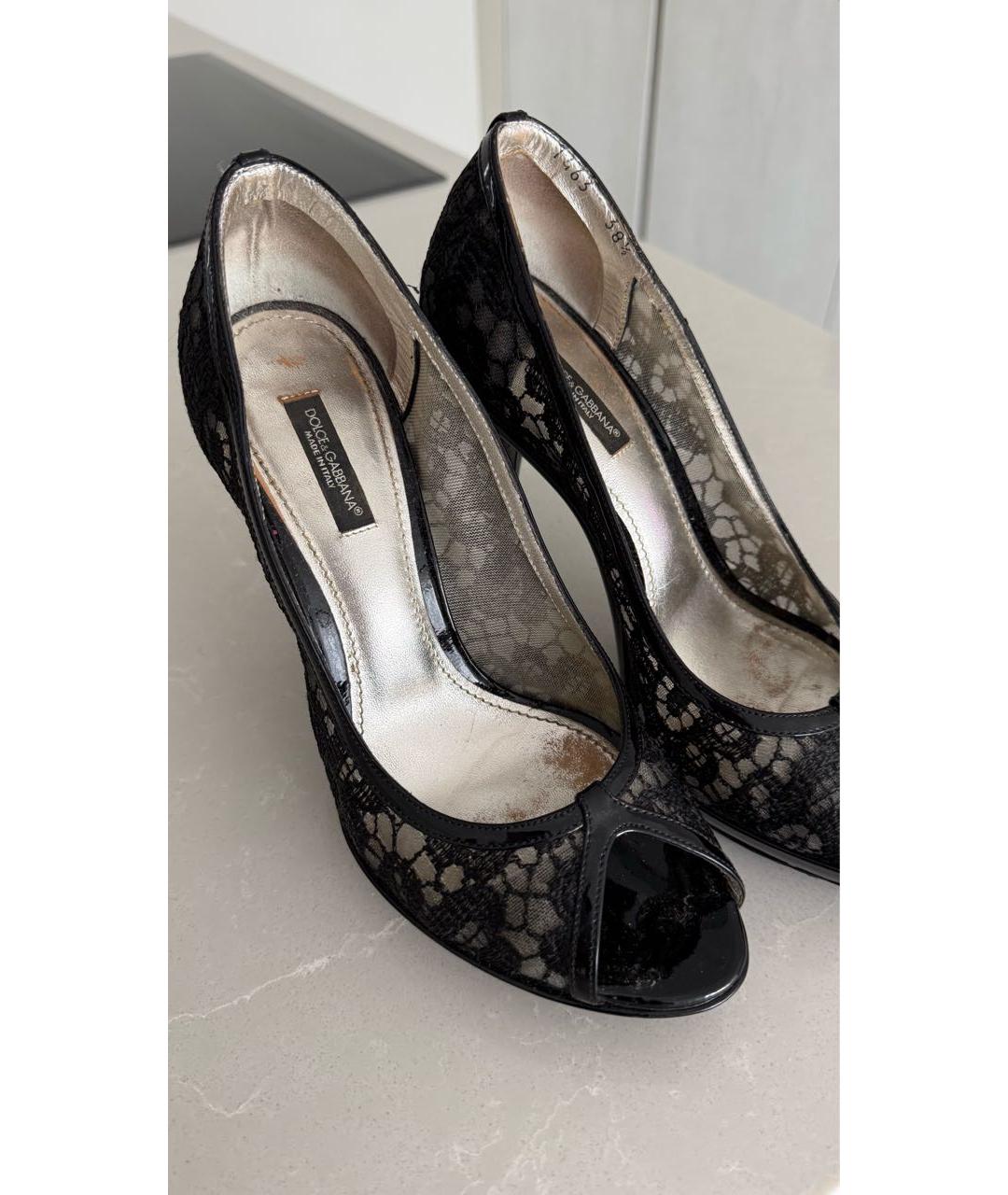DOLCE&GABBANA Черные кожаные туфли, фото 8