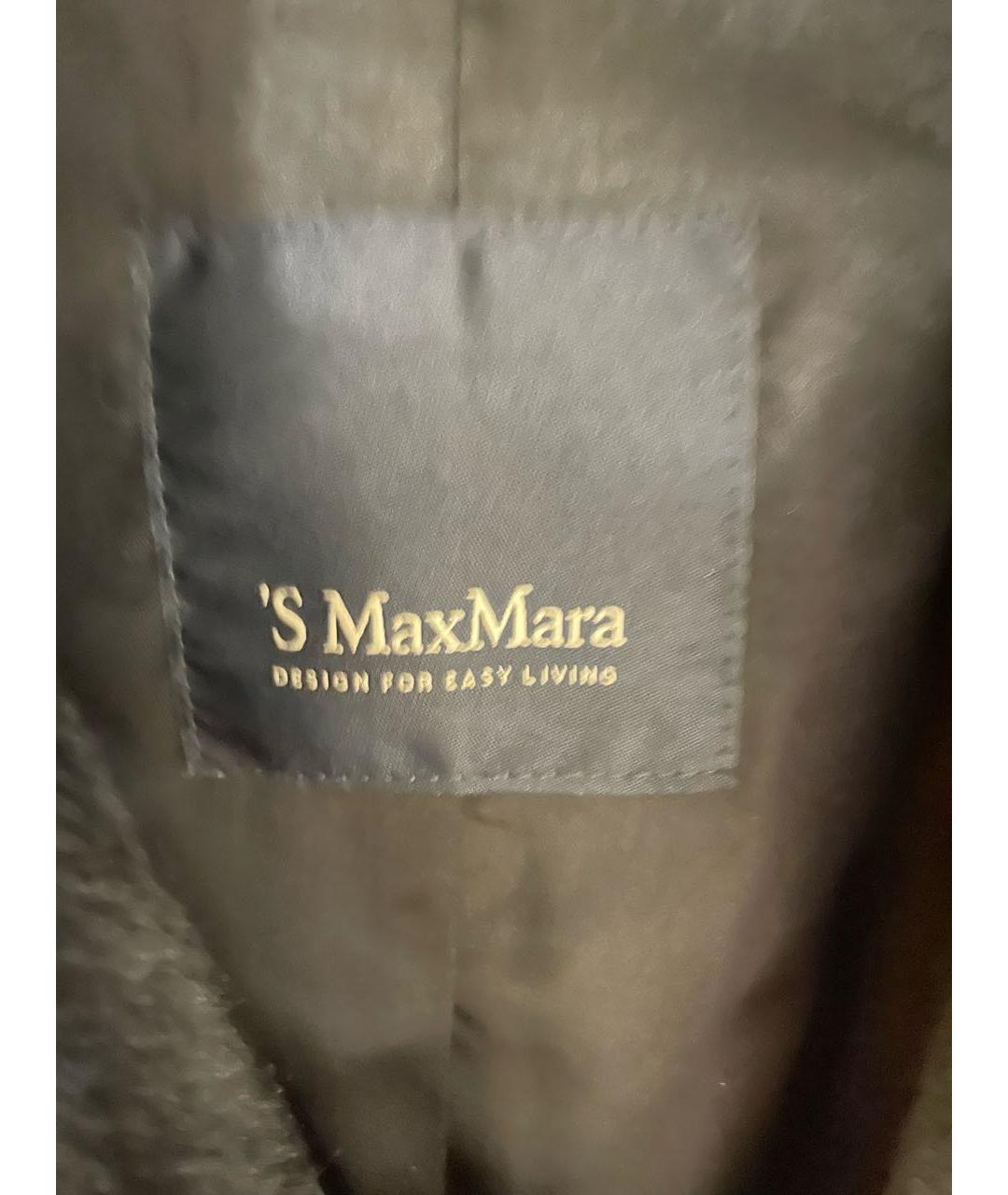 'S MAX MARA Темно-синяя синтетическая шуба, фото 3