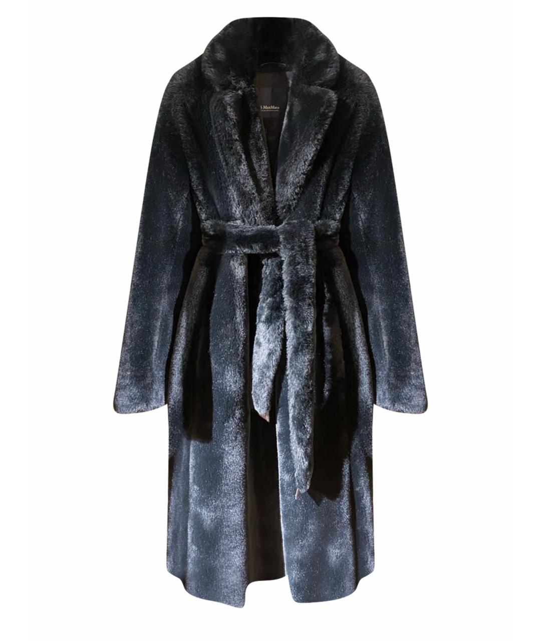 'S MAX MARA Темно-синяя синтетическая шуба, фото 1