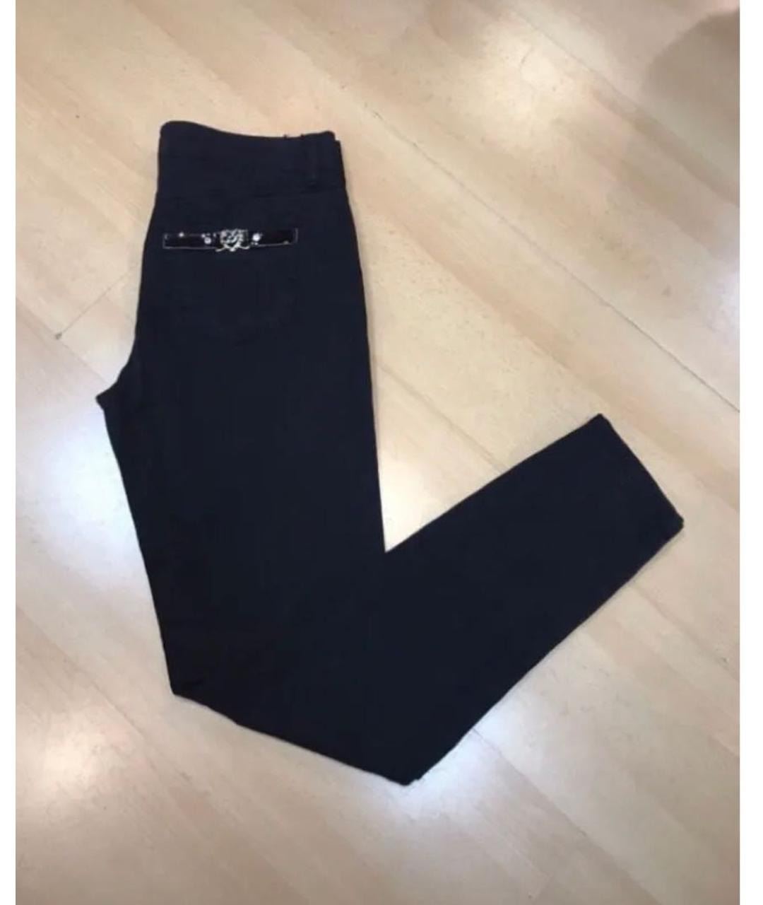 BLUGIRL Черные хлопко-эластановые прямые джинсы, фото 2