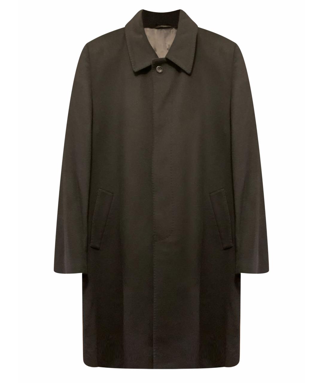 MANZONI 24 Черное шерстяное пальто, фото 1