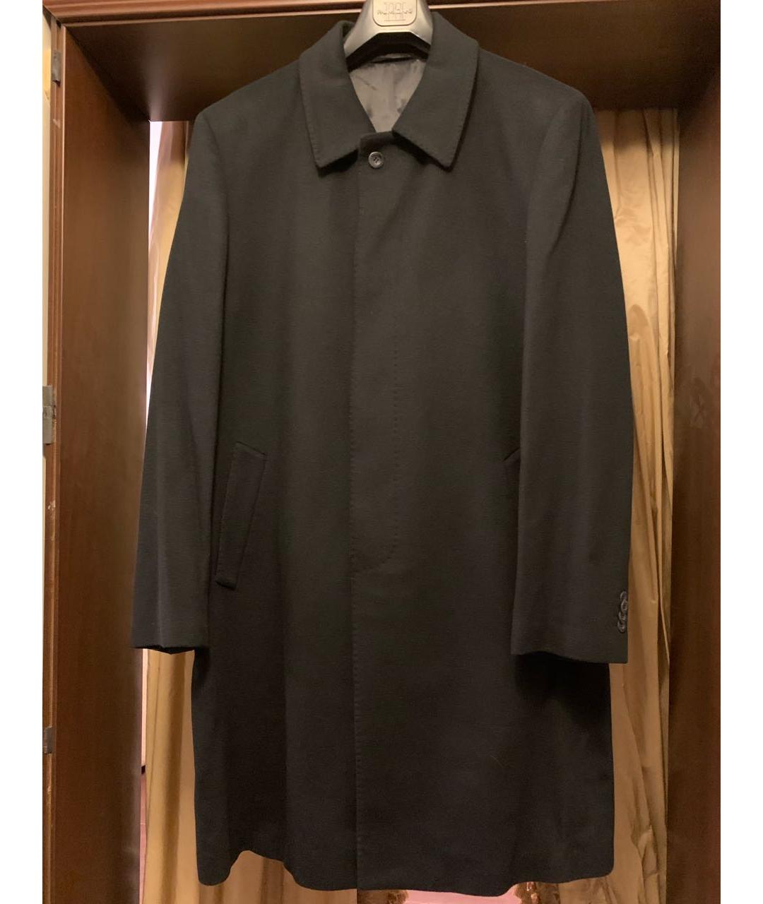 MANZONI 24 Черное шерстяное пальто, фото 5