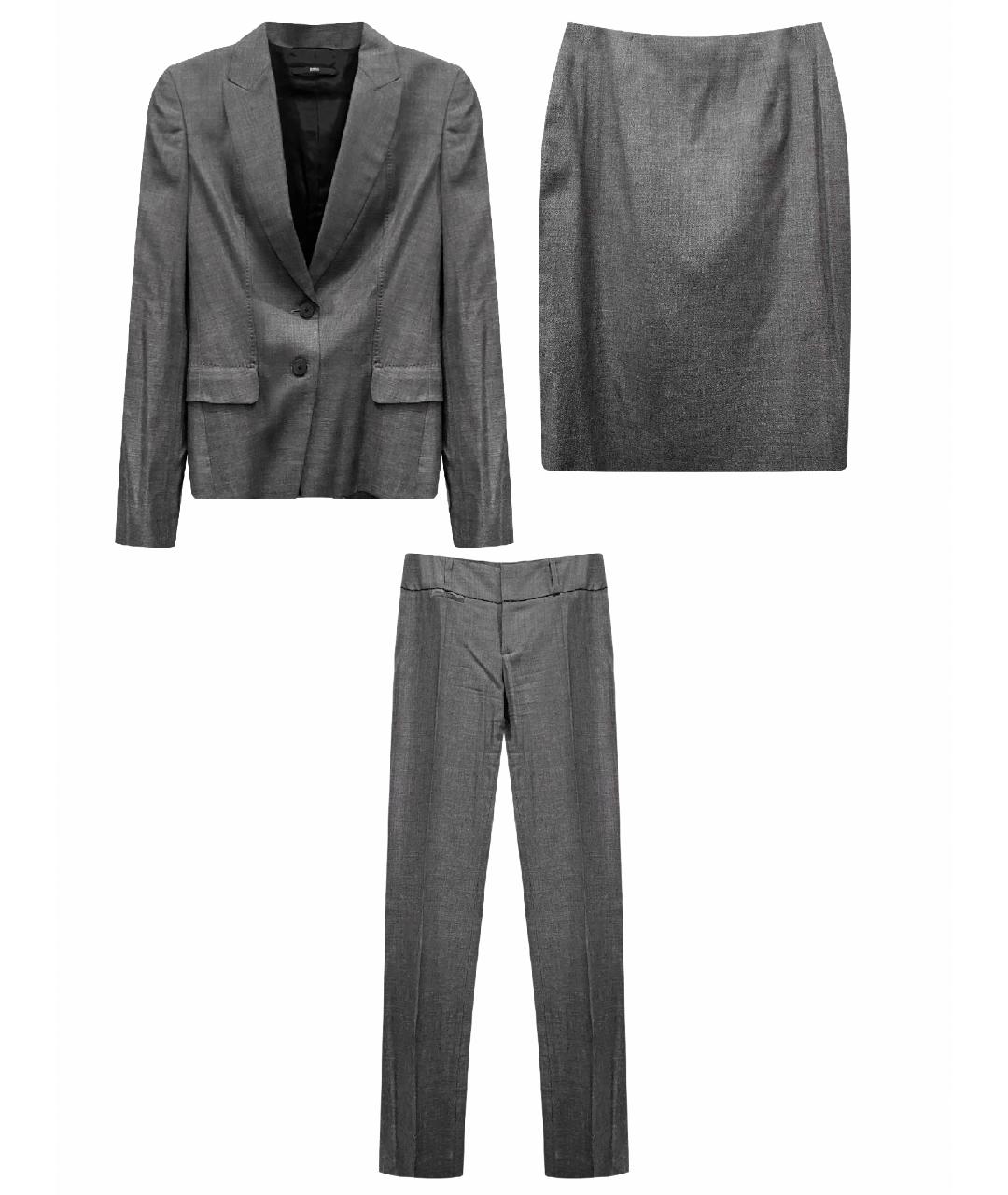 HUGO BOSS Серый шерстяной костюм с брюками, фото 1