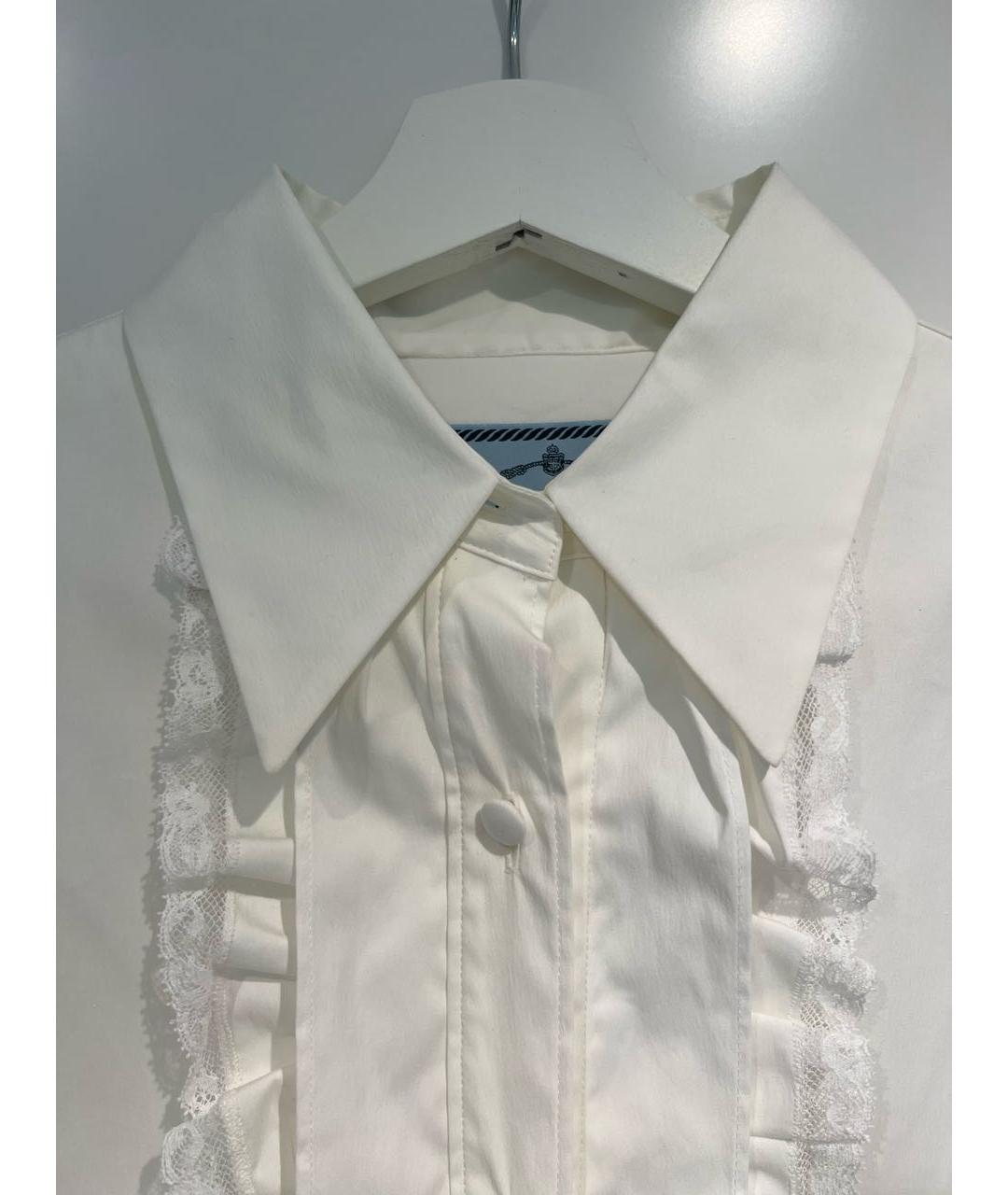 PRADA Белая хлопко-эластановая рубашка, фото 3
