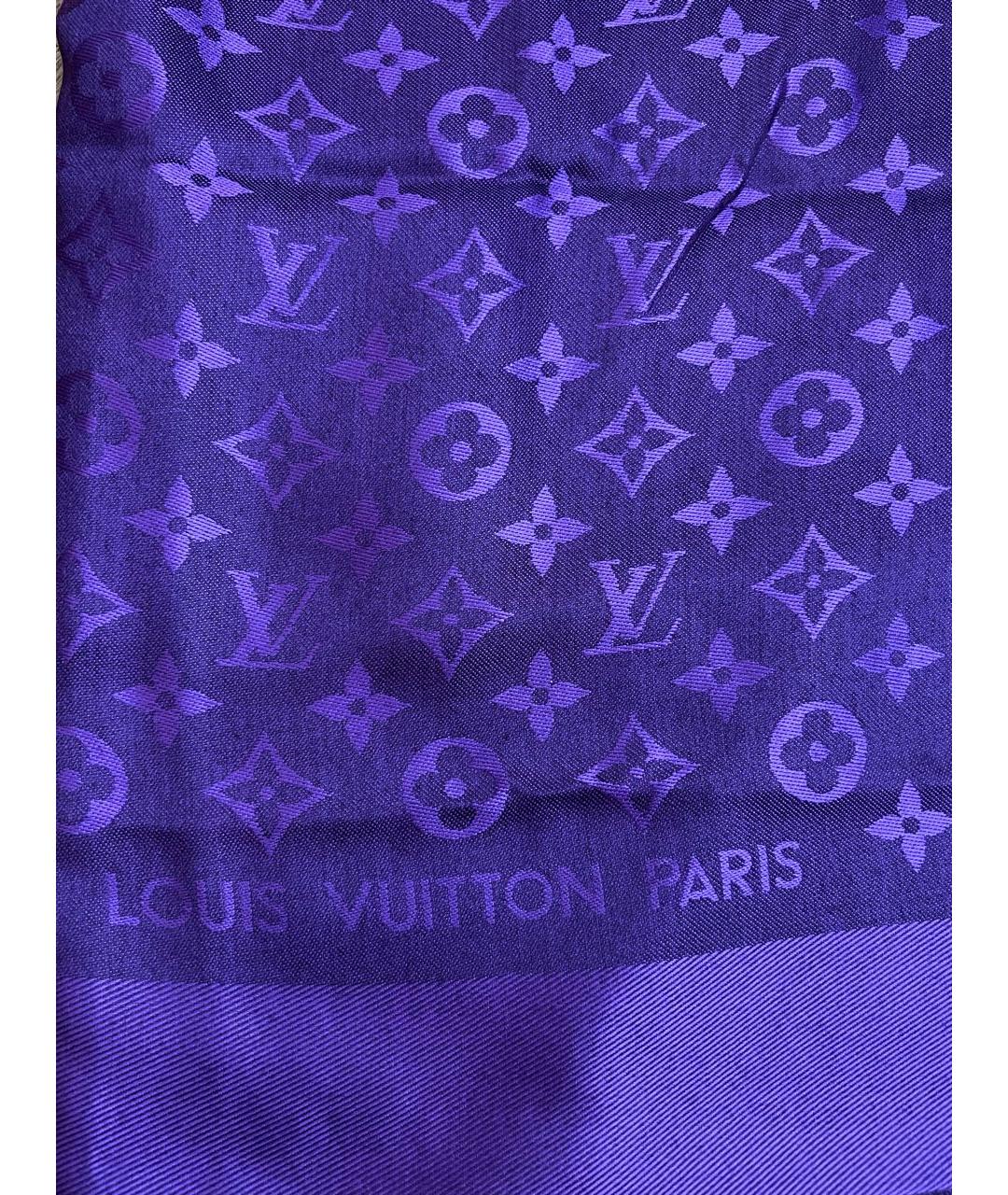 LOUIS VUITTON PRE-OWNED Фиолетовый шелковый шарф, фото 2