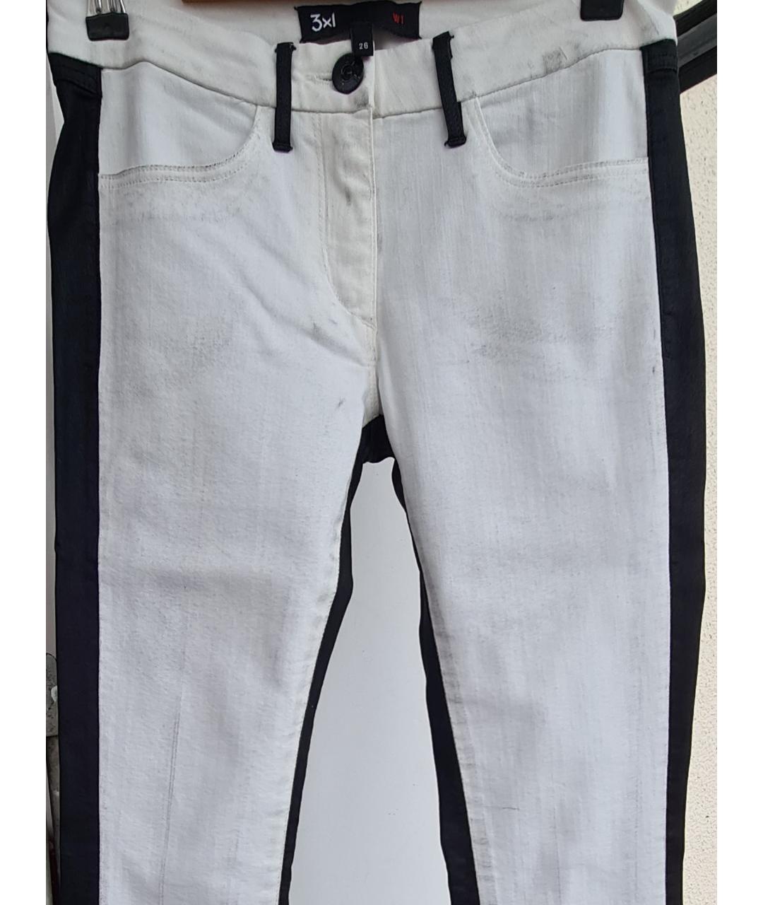 3X1 Белые хлопко-эластановые джинсы слим, фото 6