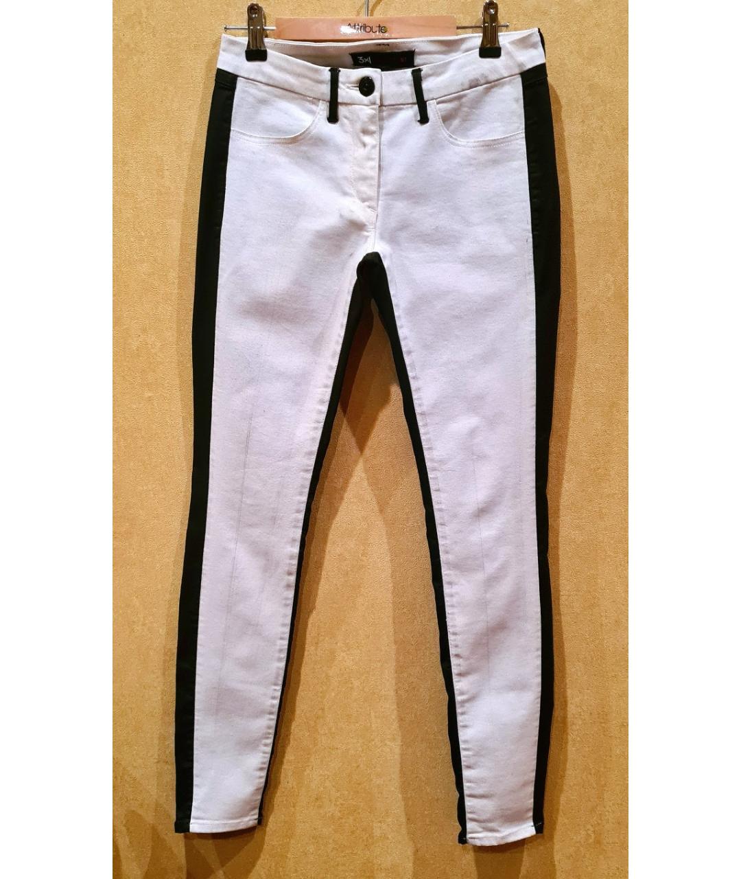 3X1 Белые хлопко-эластановые джинсы слим, фото 10