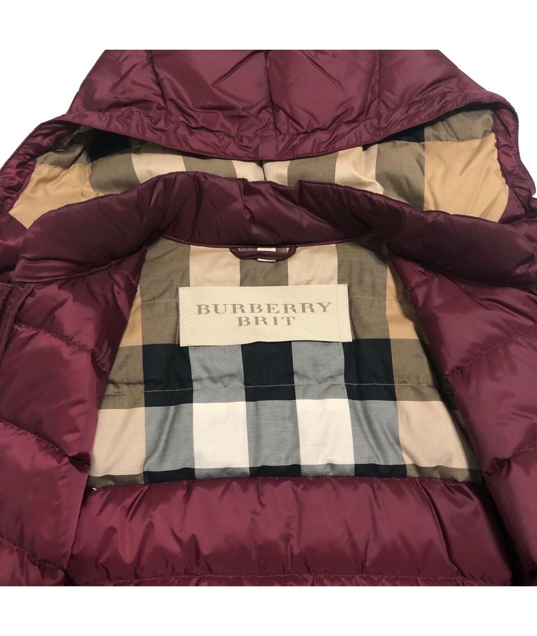 BURBERRY BRIT Бордовая полиамидовая куртка, фото 5