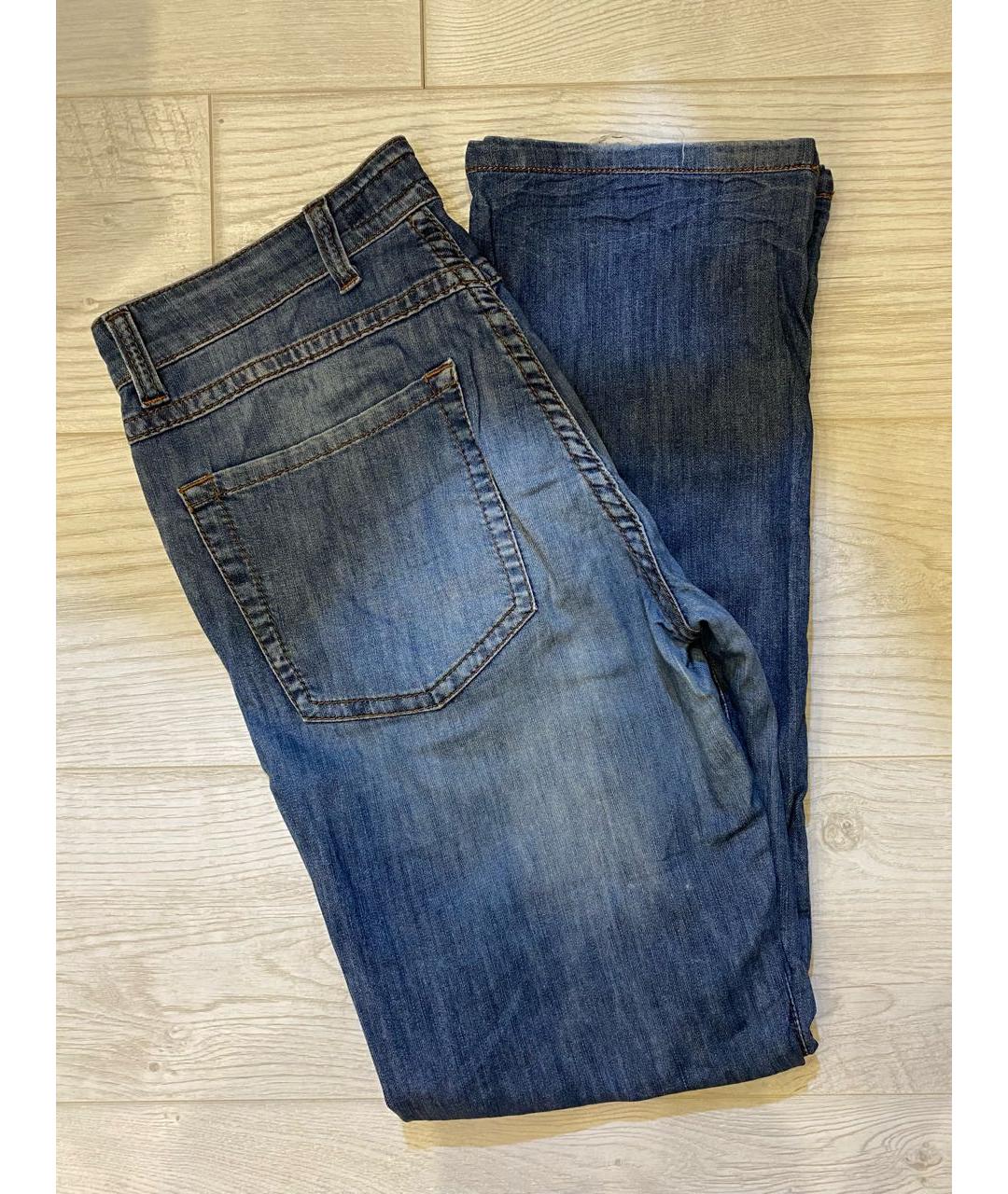TRUSSARDI JEANS Синие хлопковые прямые джинсы, фото 7