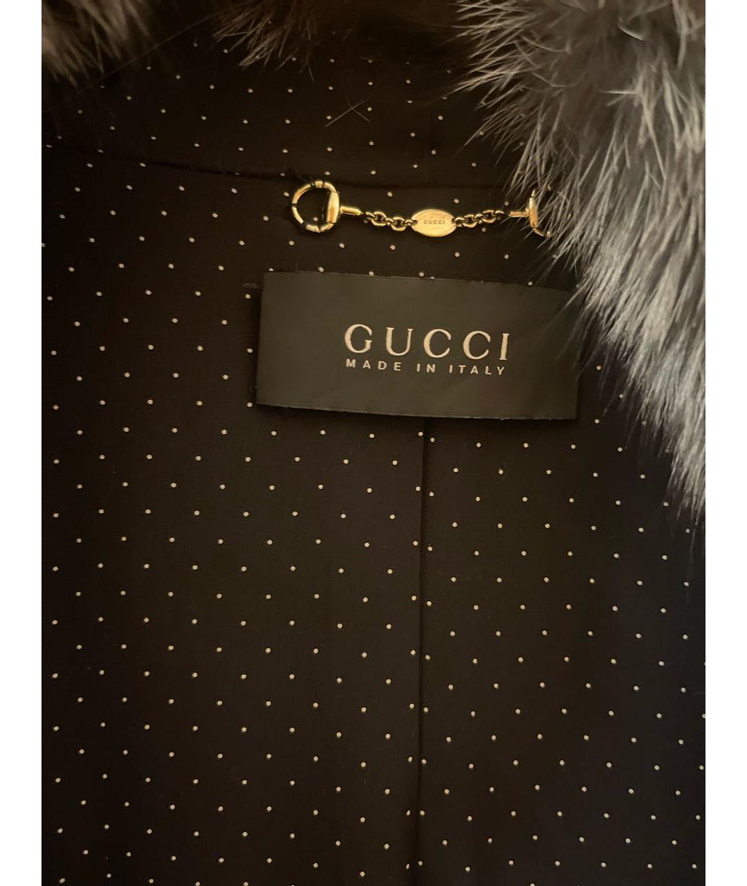 GUCCI Черная меховая шуба, фото 3