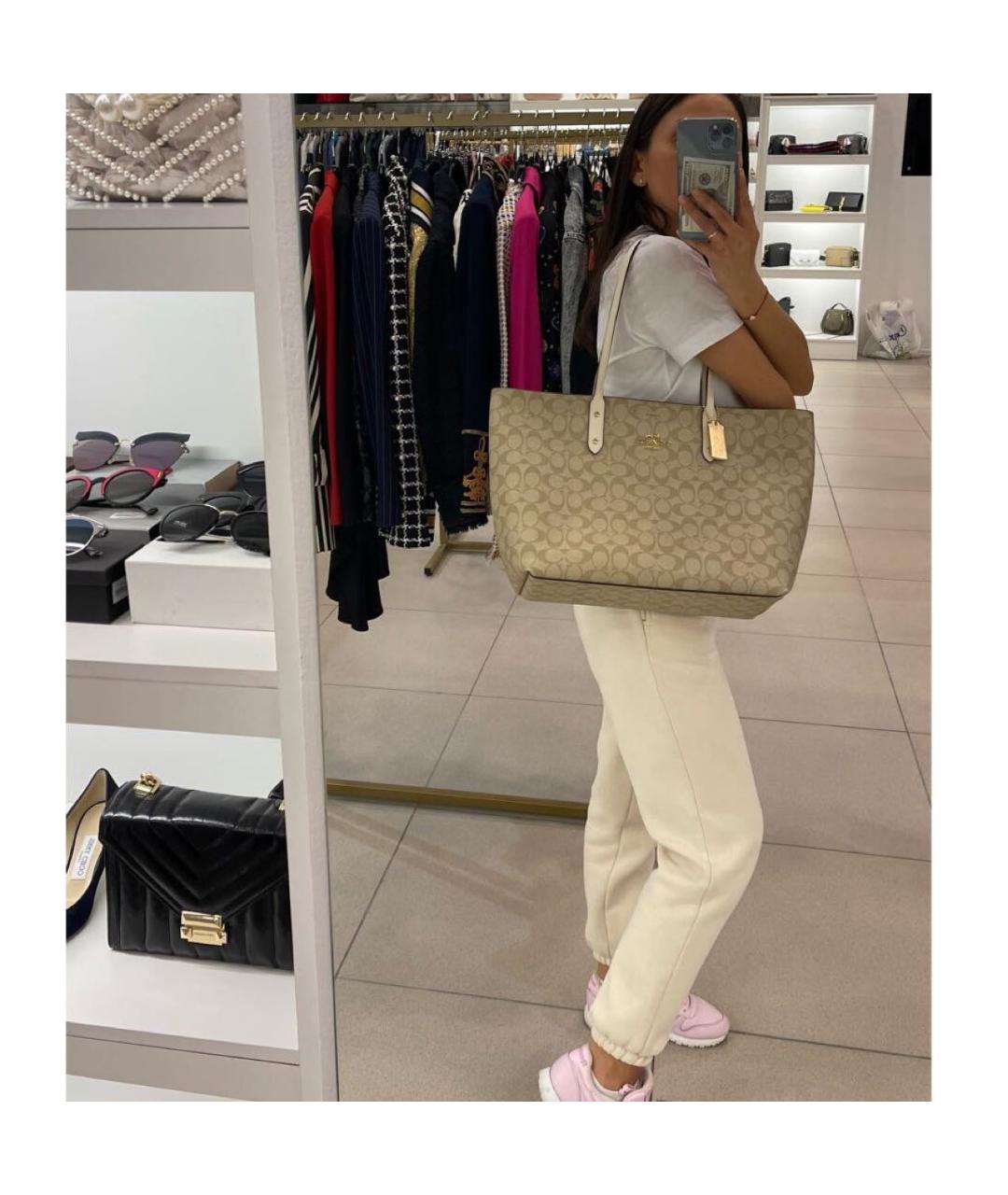 COACH Бежевая сумка тоут, фото 5