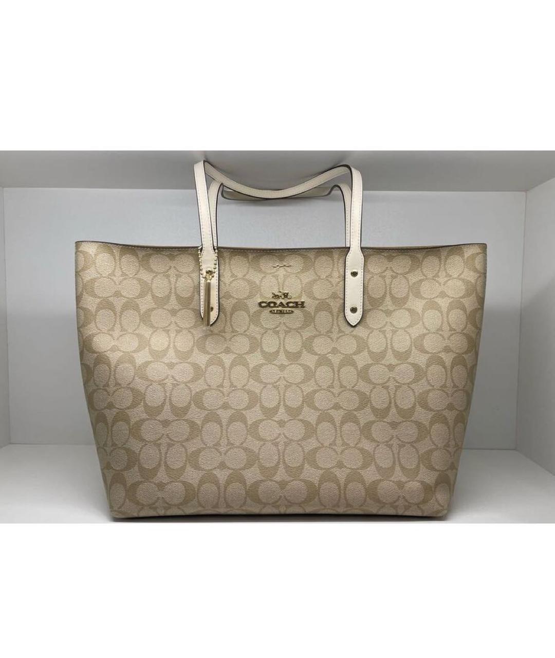 COACH Бежевая сумка тоут, фото 6
