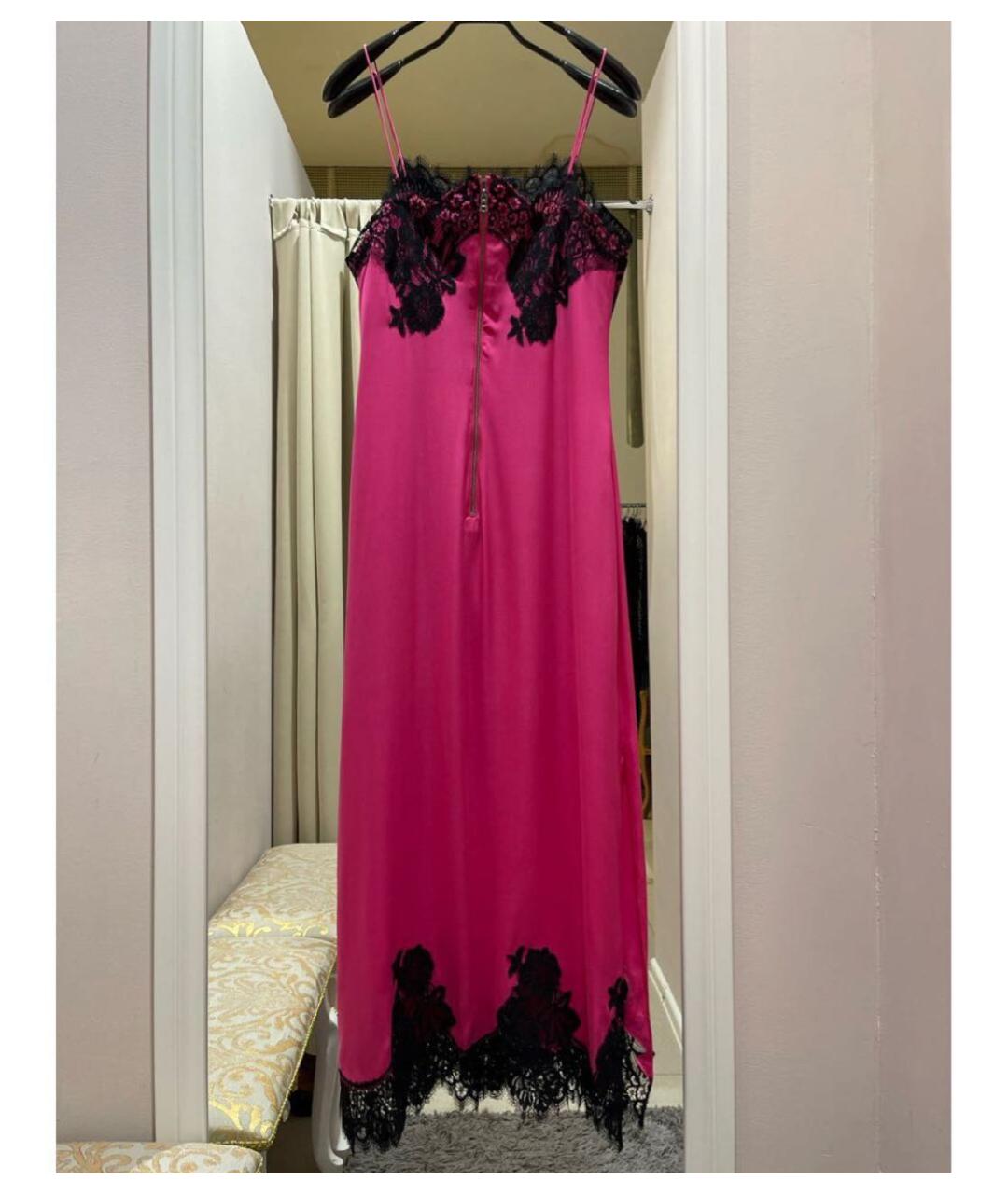 ALICE+OLIVIA Фуксия шелковое платье, фото 2