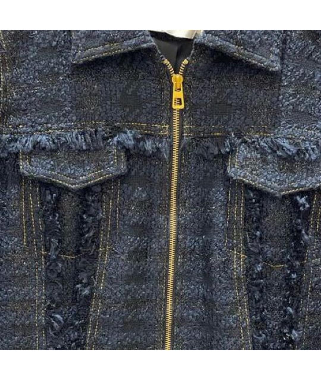 TORY BURCH Темно-синий полиэстеровый жакет/пиджак, фото 4