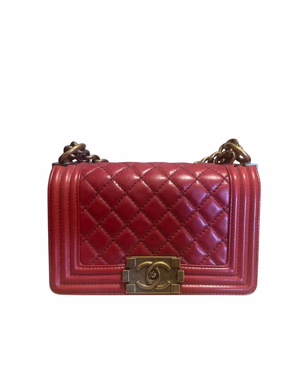 CHANEL PRE-OWNED Красная кожаная сумка через плечо, фото 1