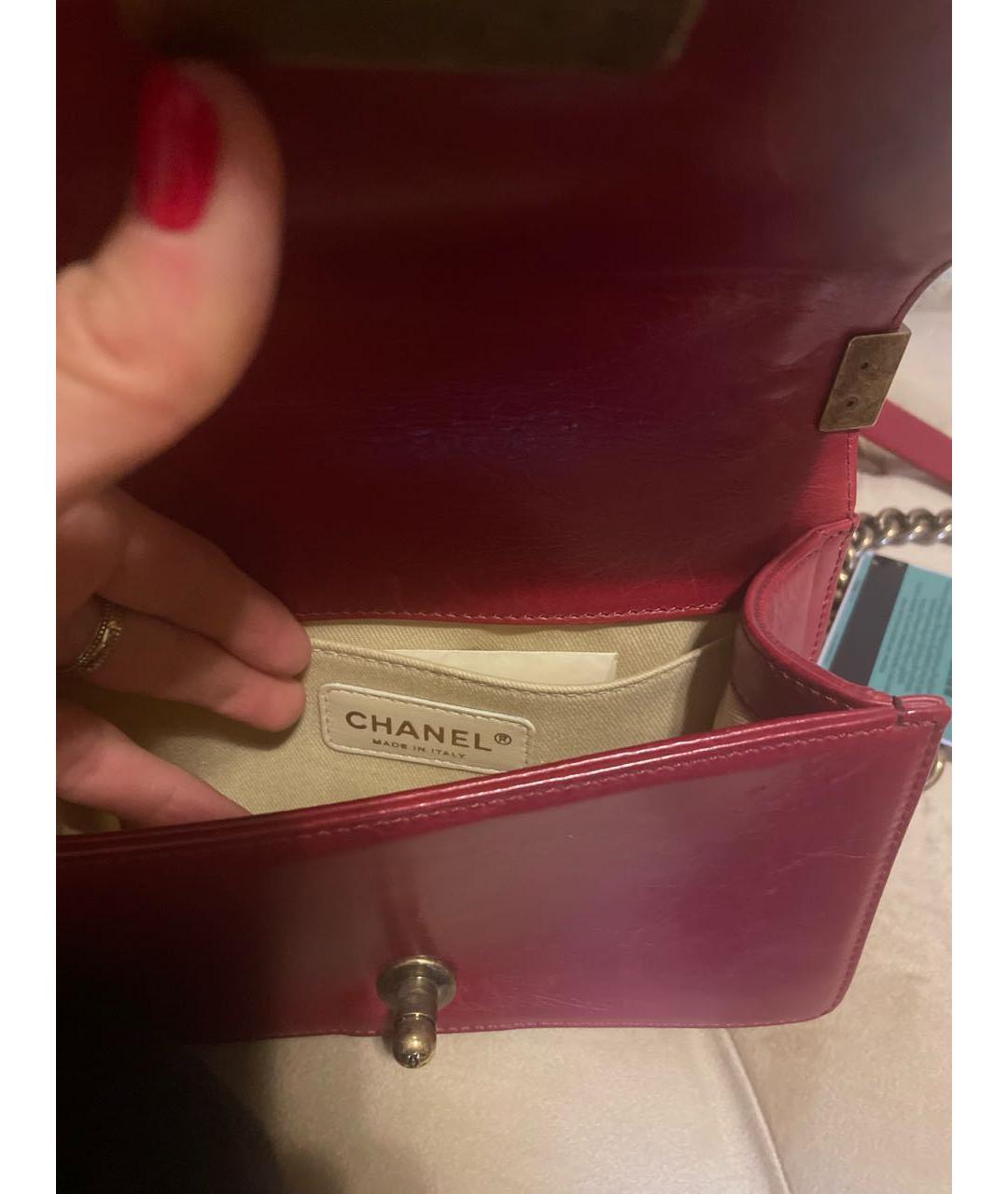 CHANEL PRE-OWNED Красная кожаная сумка через плечо, фото 4
