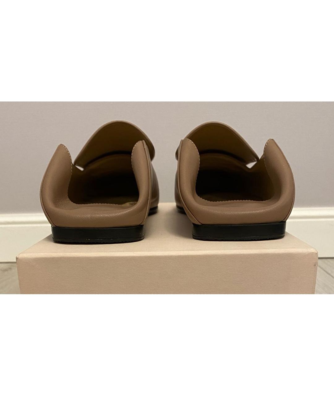 SERGIO ROSSI Бежевые кожаные лоферы, фото 4